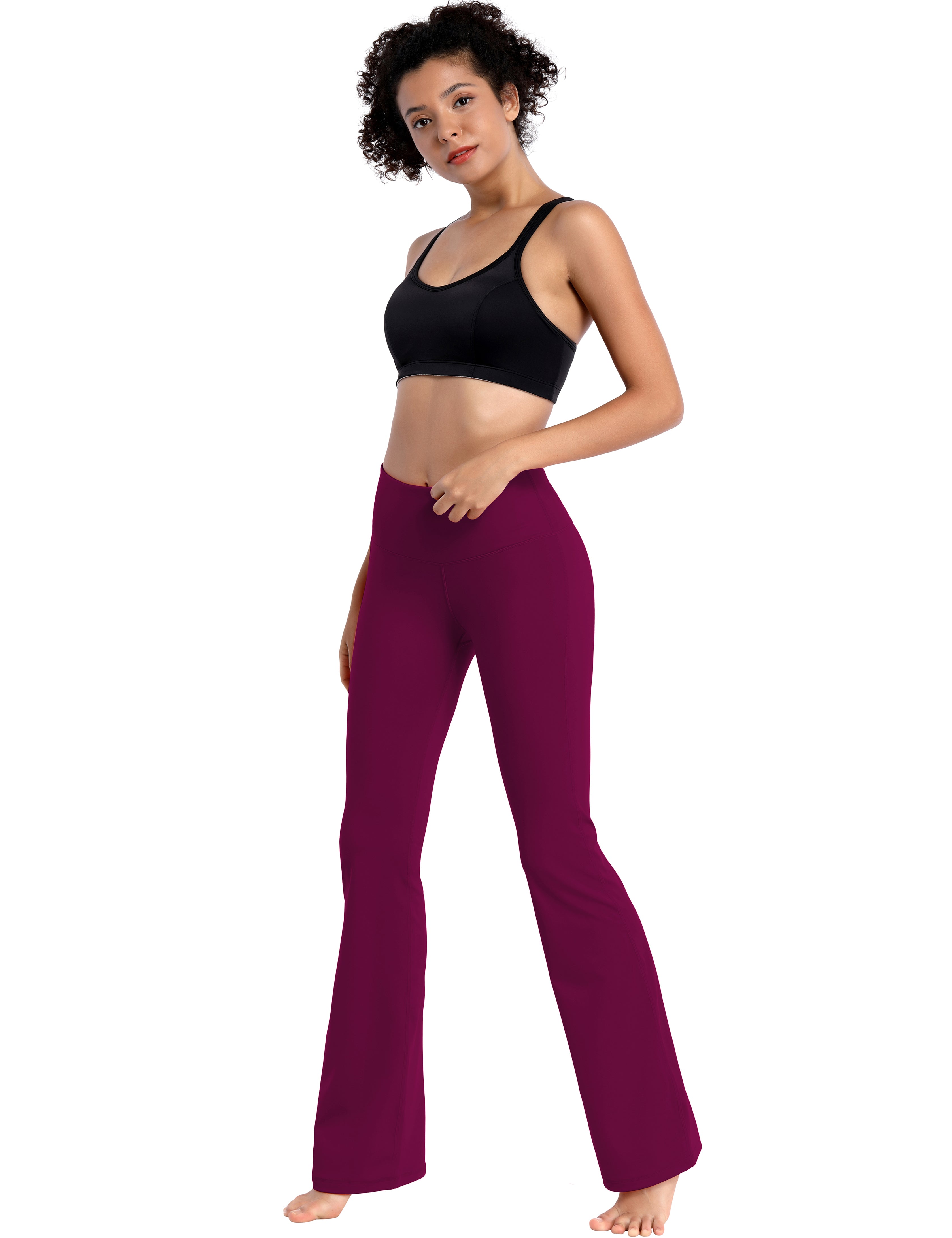 High Waist Bootcut Leggings Grapevine 75%Nylon/25%Spandex Fabric doesn't attract lint easily 4-way stretch No see-through Moisture-wicking Tummy control Inner pocket Five lengths