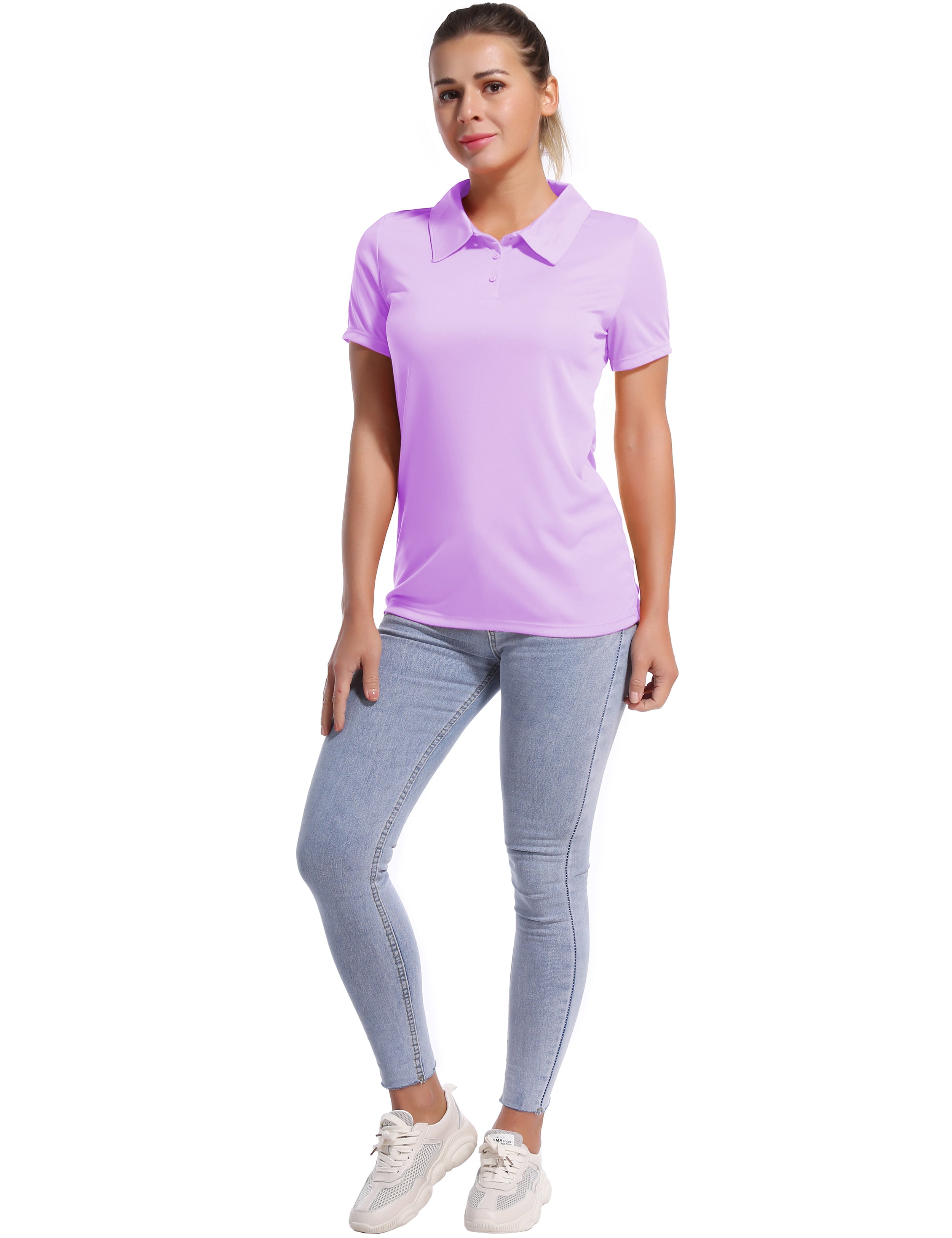 Short Sleeve Slim Fit Polo Shirt purple_yoga