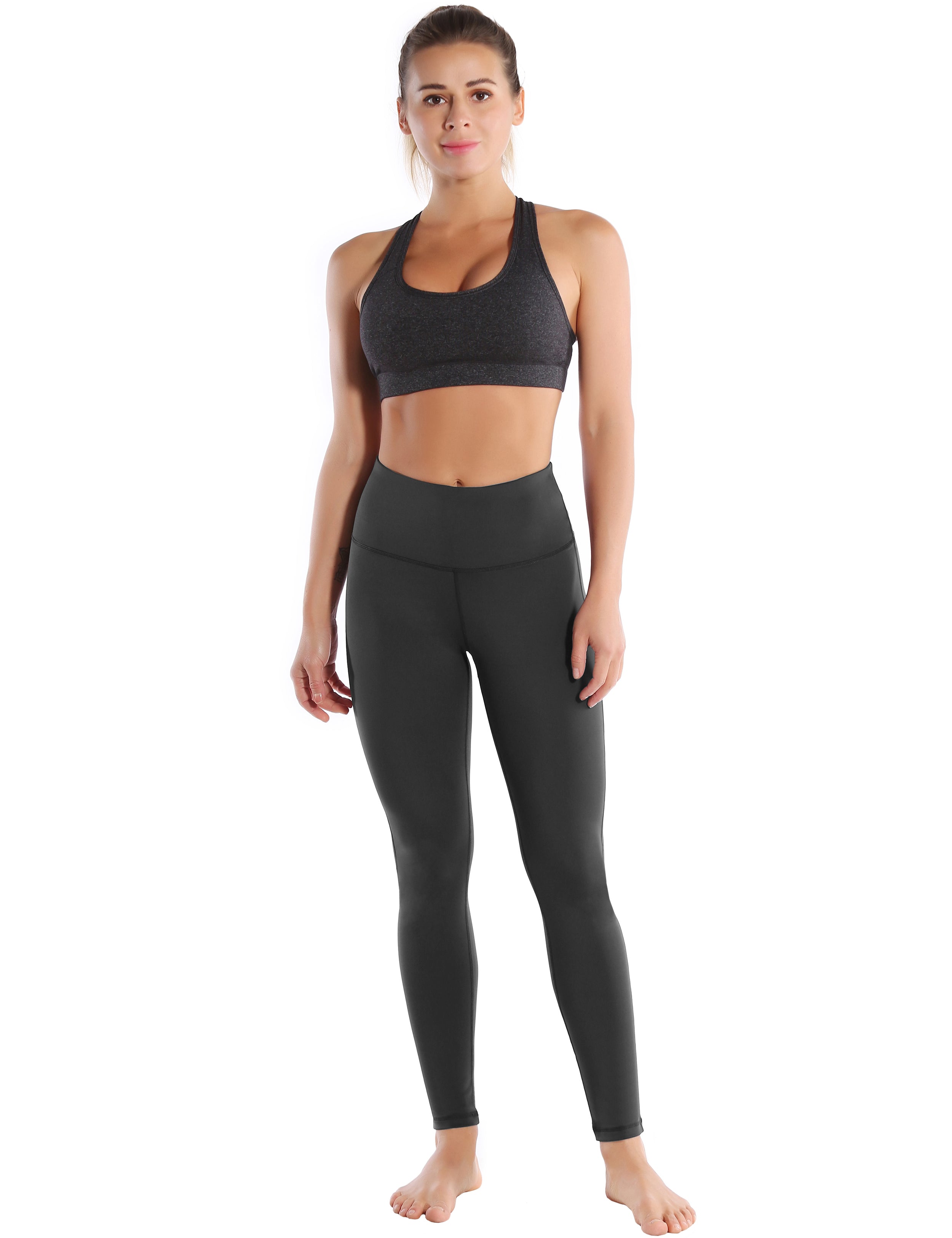High Waist Side Line Jogging Pants shadowcharcoal Side Line is Make Your Legs Look Longer and Thinner 75%Nylon/25%Spandex Fabric doesn't attract lint easily 4-way stretch No see-through Moisture-wicking Tummy control Inner pocket Two lengths