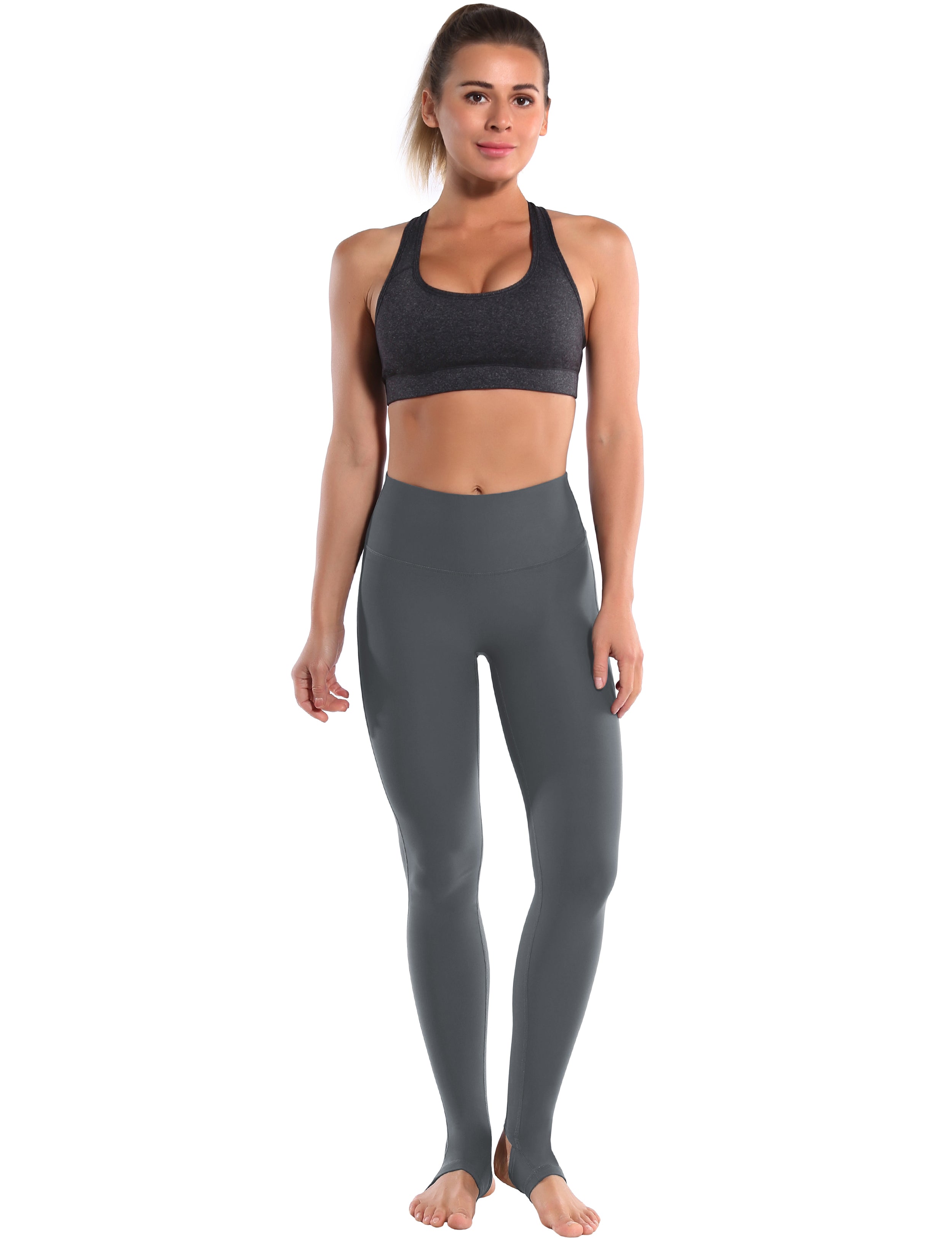 Over the Heel Pilates Pants shadowcharcoal Over the Heel Design 87%Nylon/13%Spandex Fabric doesn't attract lint easily 4-way stretch No see-through Moisture-wicking Tummy control