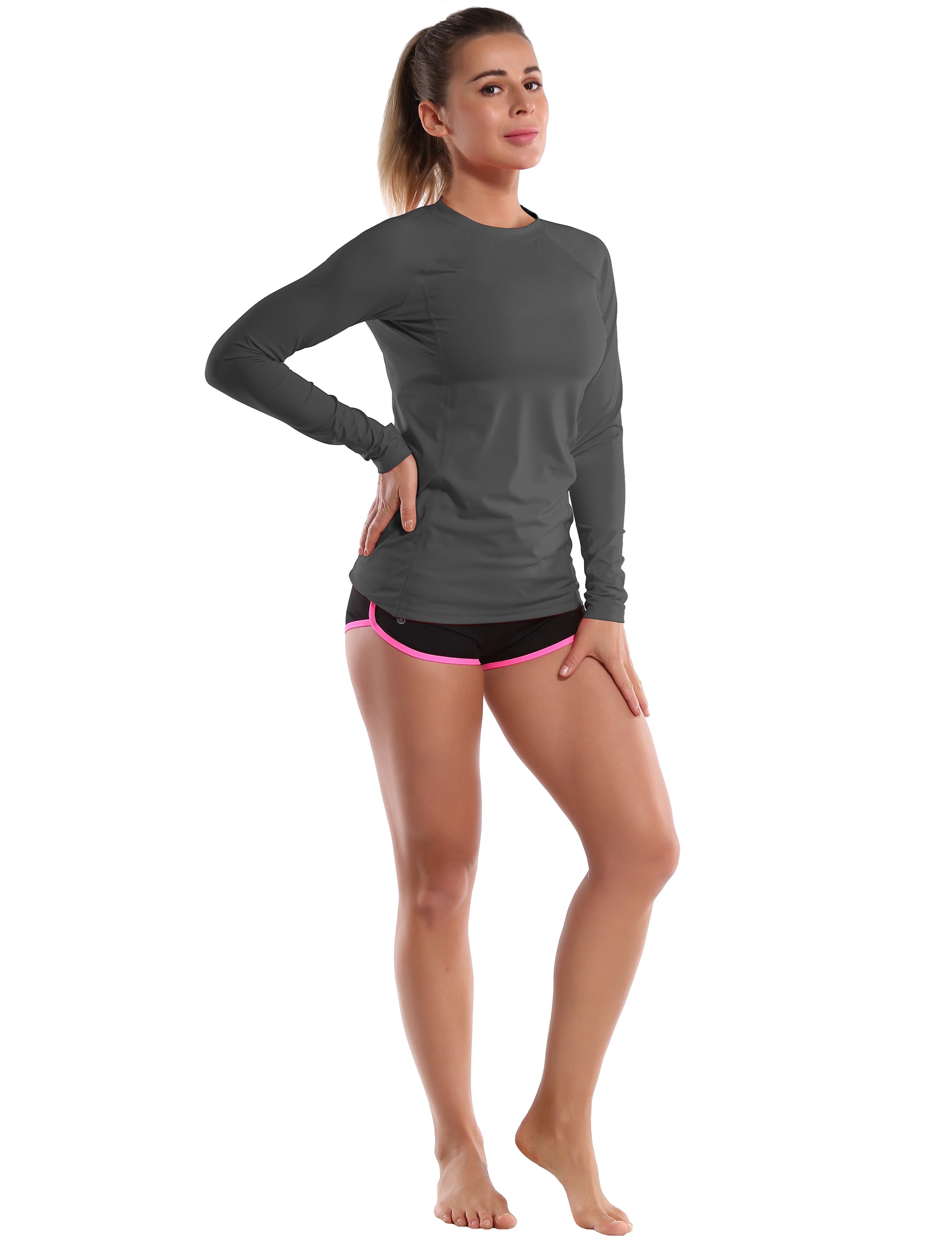 Long Sleeve UPF 50+ Rashguard shadowcharcoal 84%Polyester/16%Spandex Fitted design Dries ultra-fast UV Protection: UPF 50 sun protection