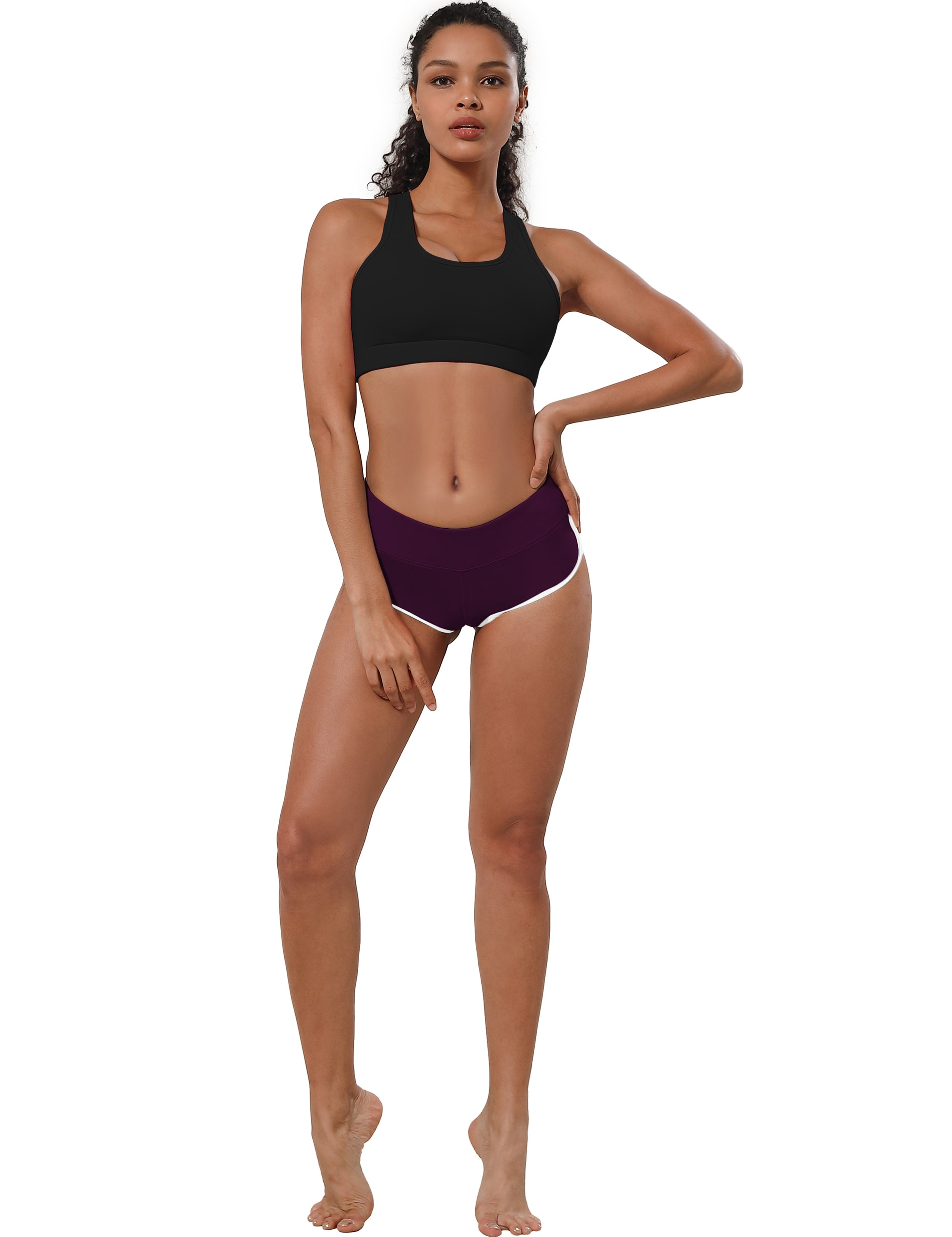 Sexy Booty Yoga Shorts plum Sleek, soft, smooth and totally comfortable: our newest sexy style is here. Softest-ever fabric High elasticity High density 4-way stretch Fabric doesn't attract lint easily No see-through Moisture-wicking Machine wash 75%Nylon/25%Spandex
