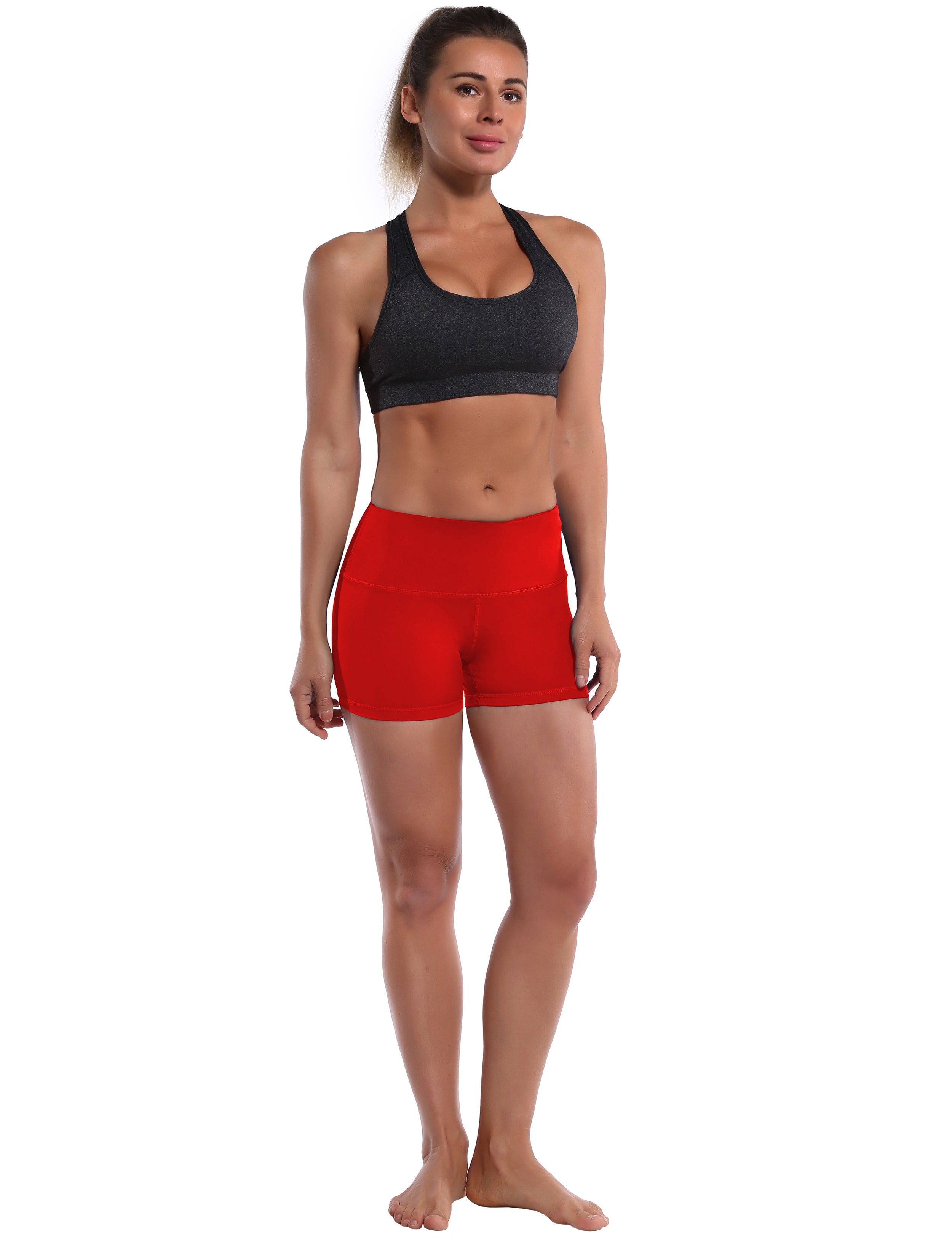 2.5" Yoga Shorts scarlet Softest-ever fabric High elasticity High density 4-way stretch Fabric doesn't attract lint easily No see-through Moisture-wicking Machine wash 75% Nylon, 25% Spandex