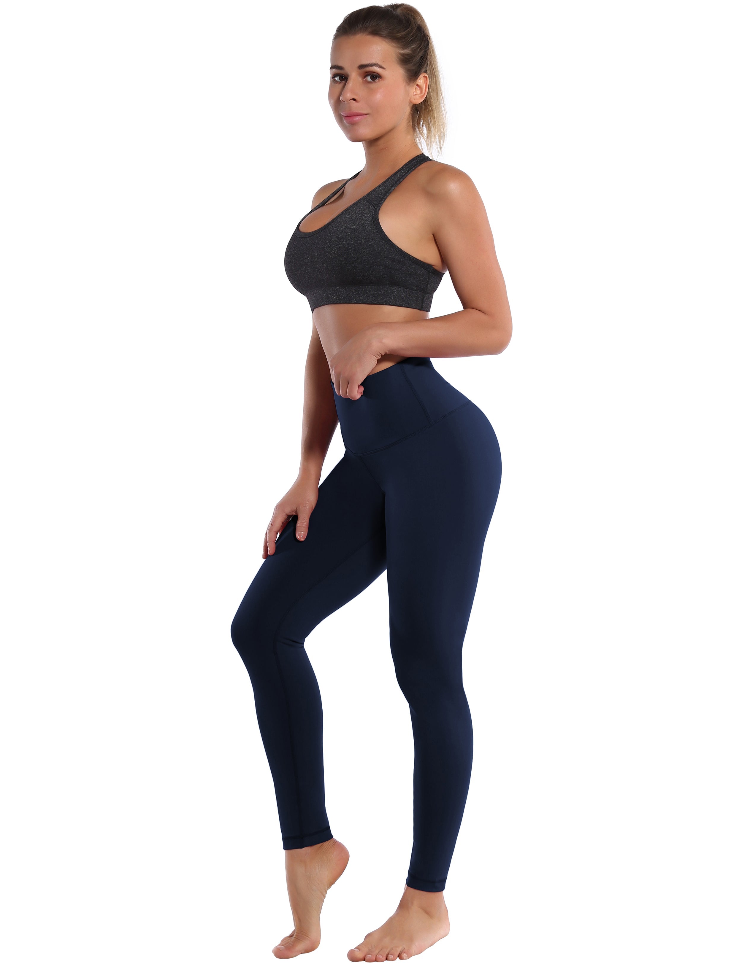 High Waist Golf Pants darknavy 75%Nylon/25%Spandex Fabric doesn't attract lint easily 4-way stretch No see-through Moisture-wicking Tummy control Inner pocket Four lengths