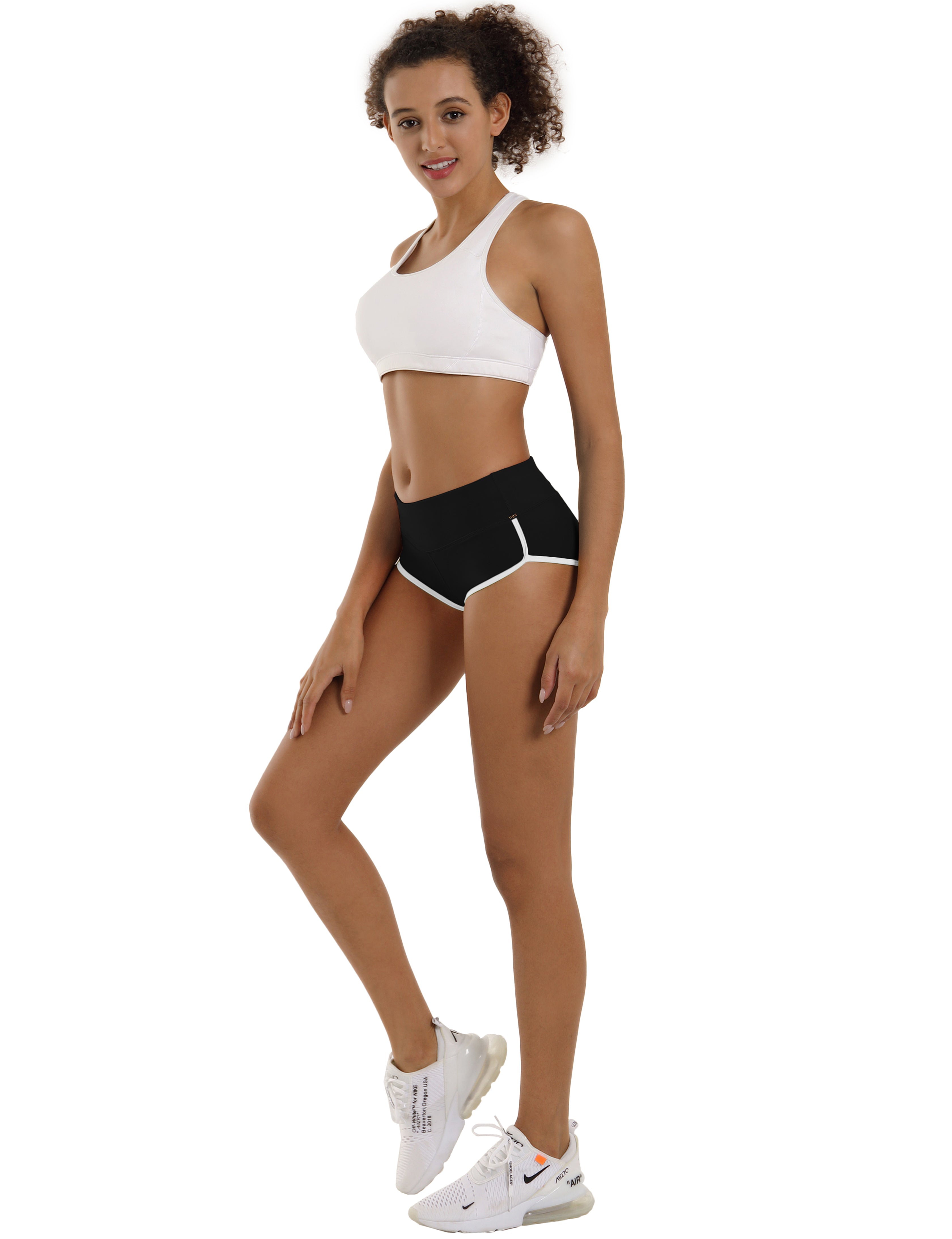 Sexy Booty Jogging Shorts black Sleek, soft, smooth and totally comfortable: our newest sexy style is here. Softest-ever fabric High elasticity High density 4-way stretch Fabric doesn't attract lint easily No see-through Moisture-wicking Machine wash 75%Nylon/25%Spandex