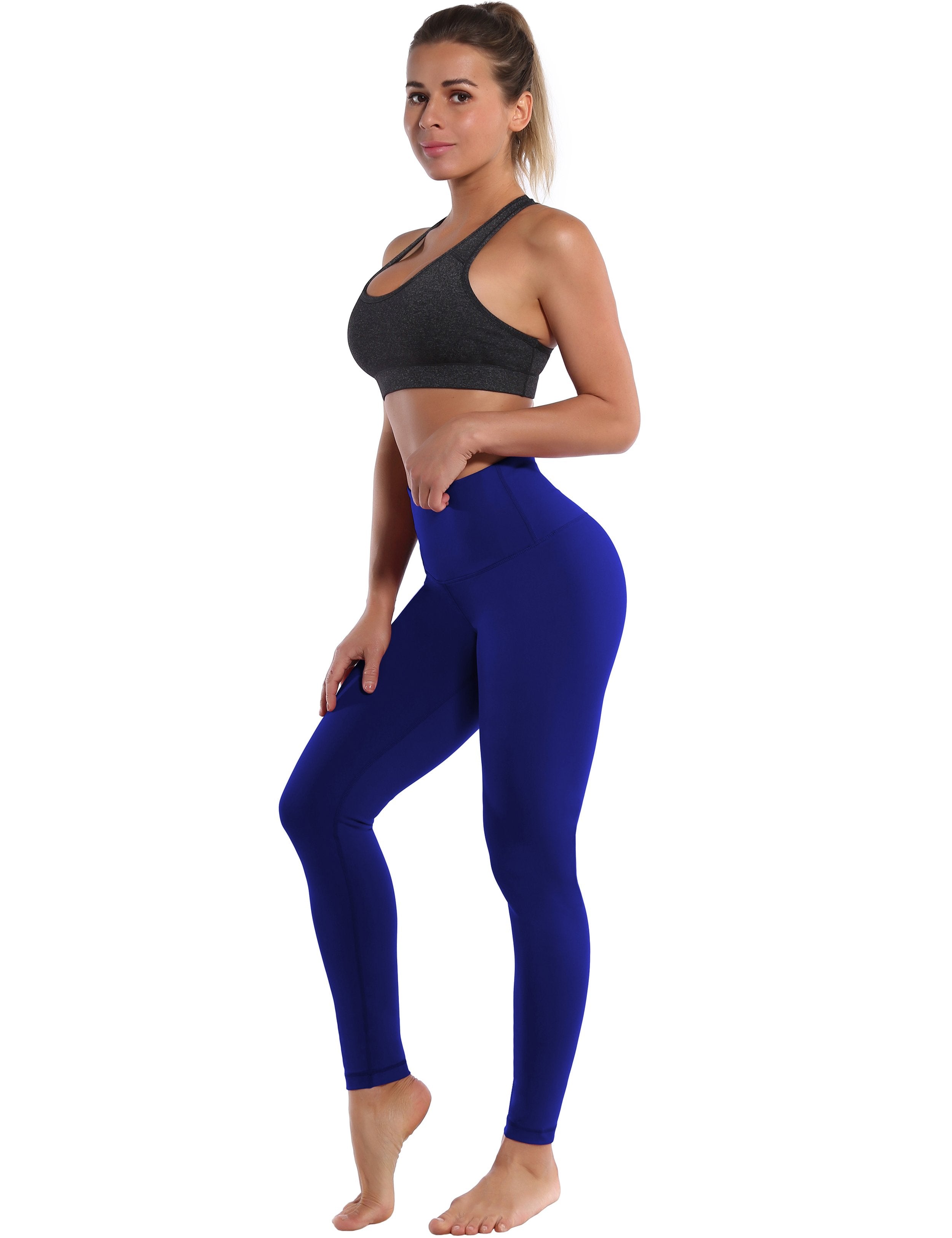 High Waist yogastudio Pants navy 75%Nylon/25%Spandex Fabric doesn't attract lint easily 4-way stretch No see-through Moisture-wicking Tummy control Inner pocket Four lengths
