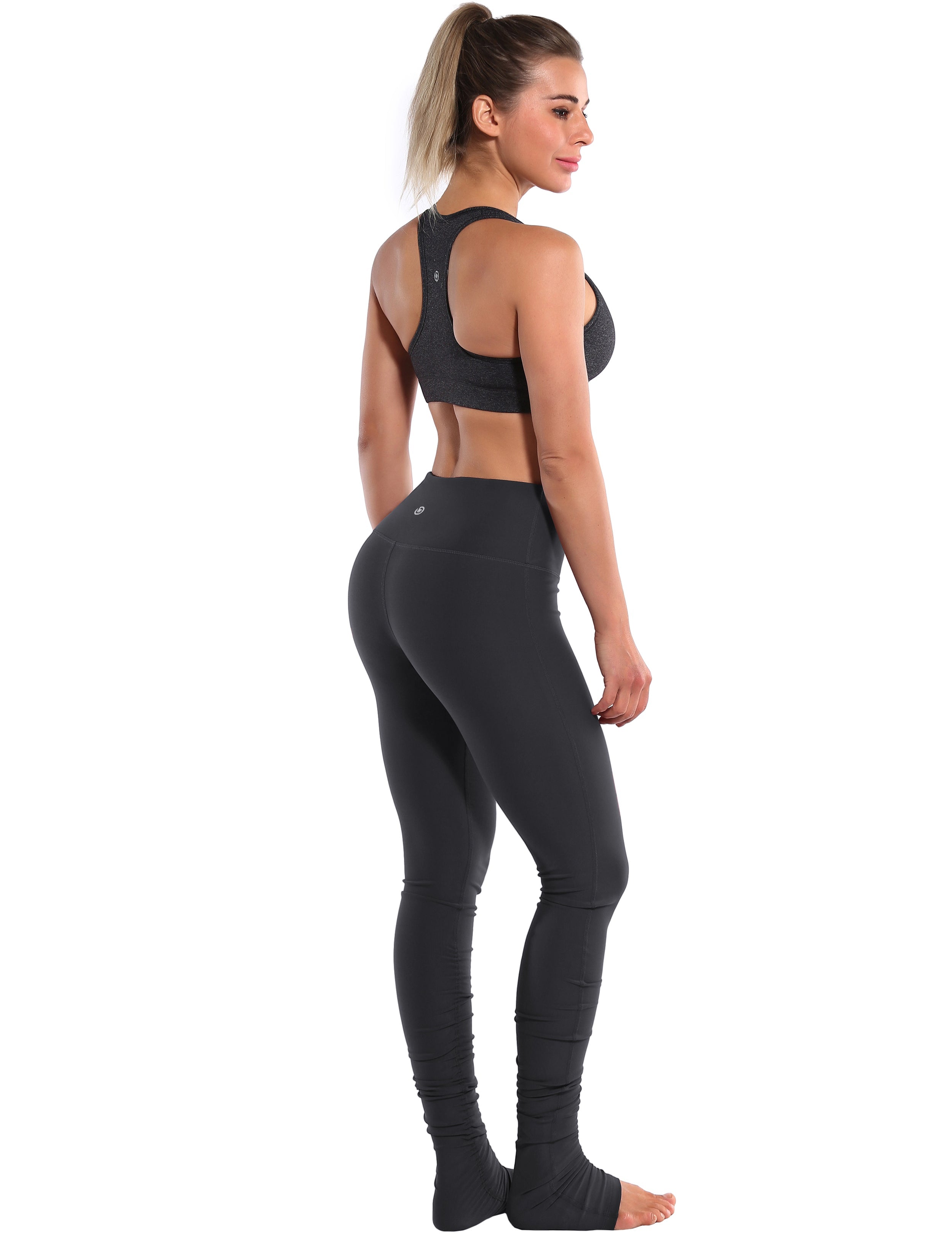 Over the Heel Yoga Pants shadowcharcoal Over the Heel Design 87%Nylon/13%Spandex Fabric doesn't attract lint easily 4-way stretch No see-through Moisture-wicking Tummy control