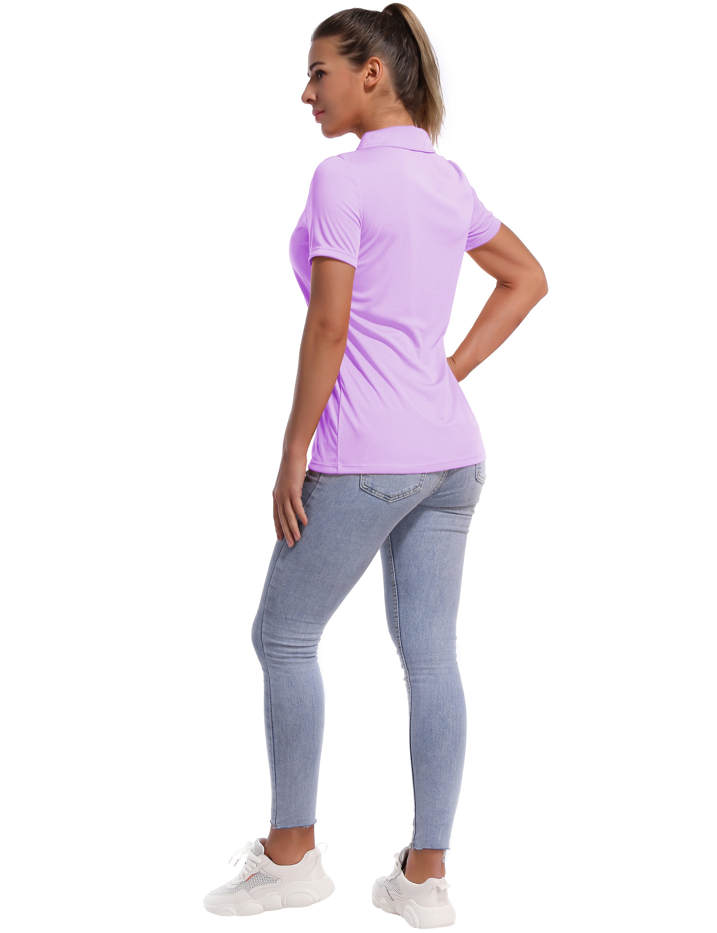 Short Sleeve Slim Fit Polo Shirt purple_Biking