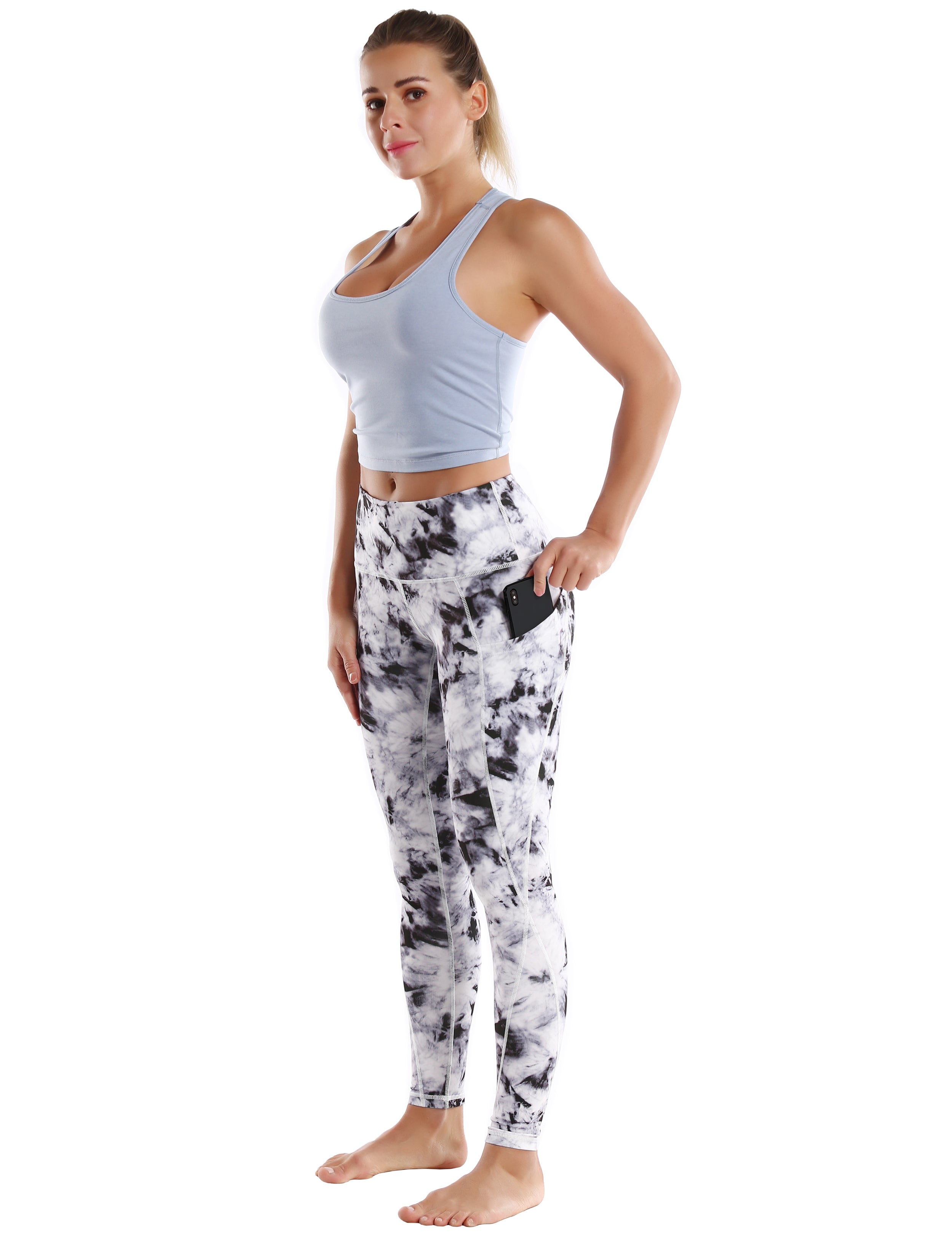 High Waist Side Pockets Biking Pants blackdandelion 78%Polyester/22%Spandex Fabric doesn't attract lint easily 4-way stretch No see-through Moisture-wicking Tummy control Inner pocket