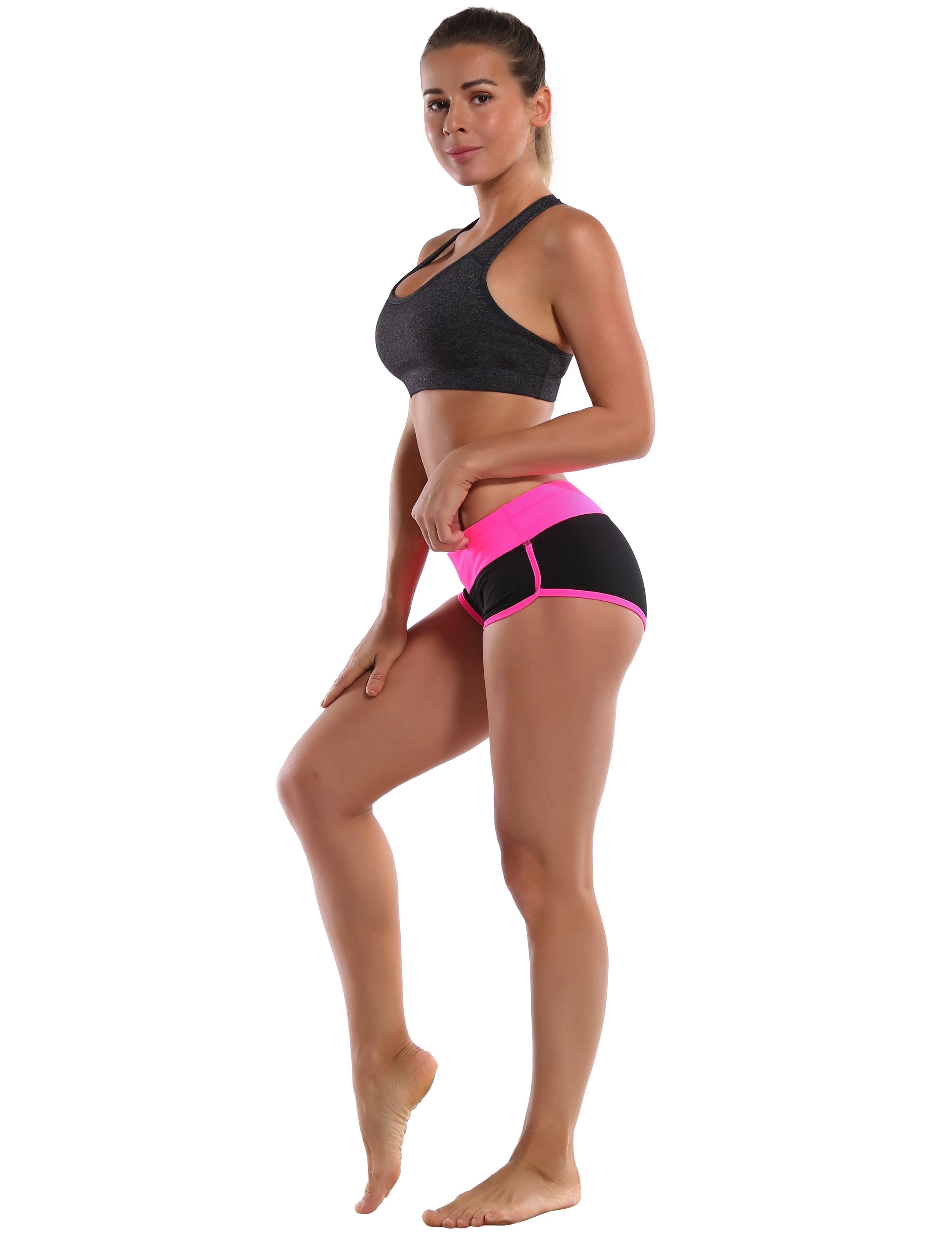 030 Sexy Booty Plus Size Shorts pink_black
