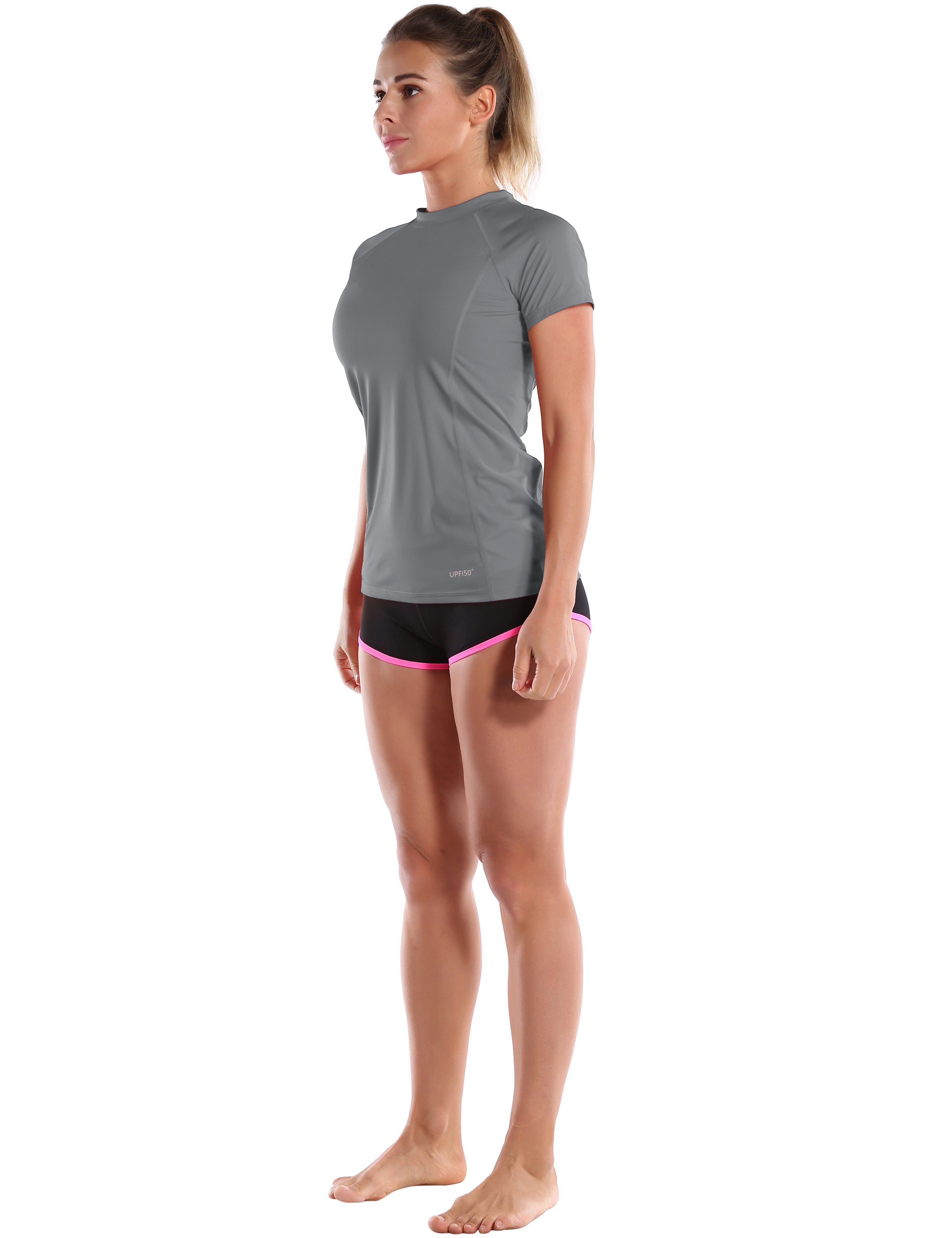 Short Sleeve UPF 50+Rashguard gray_Jogging
