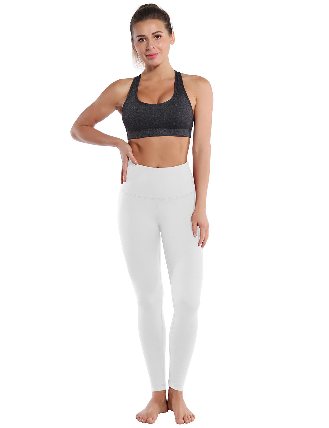 High Waist yogastudio Pants white 75%Nylon/25%Spandex Fabric doesn't attract lint easily 4-way stretch No see-through Moisture-wicking Tummy control Inner pocket Four lengths