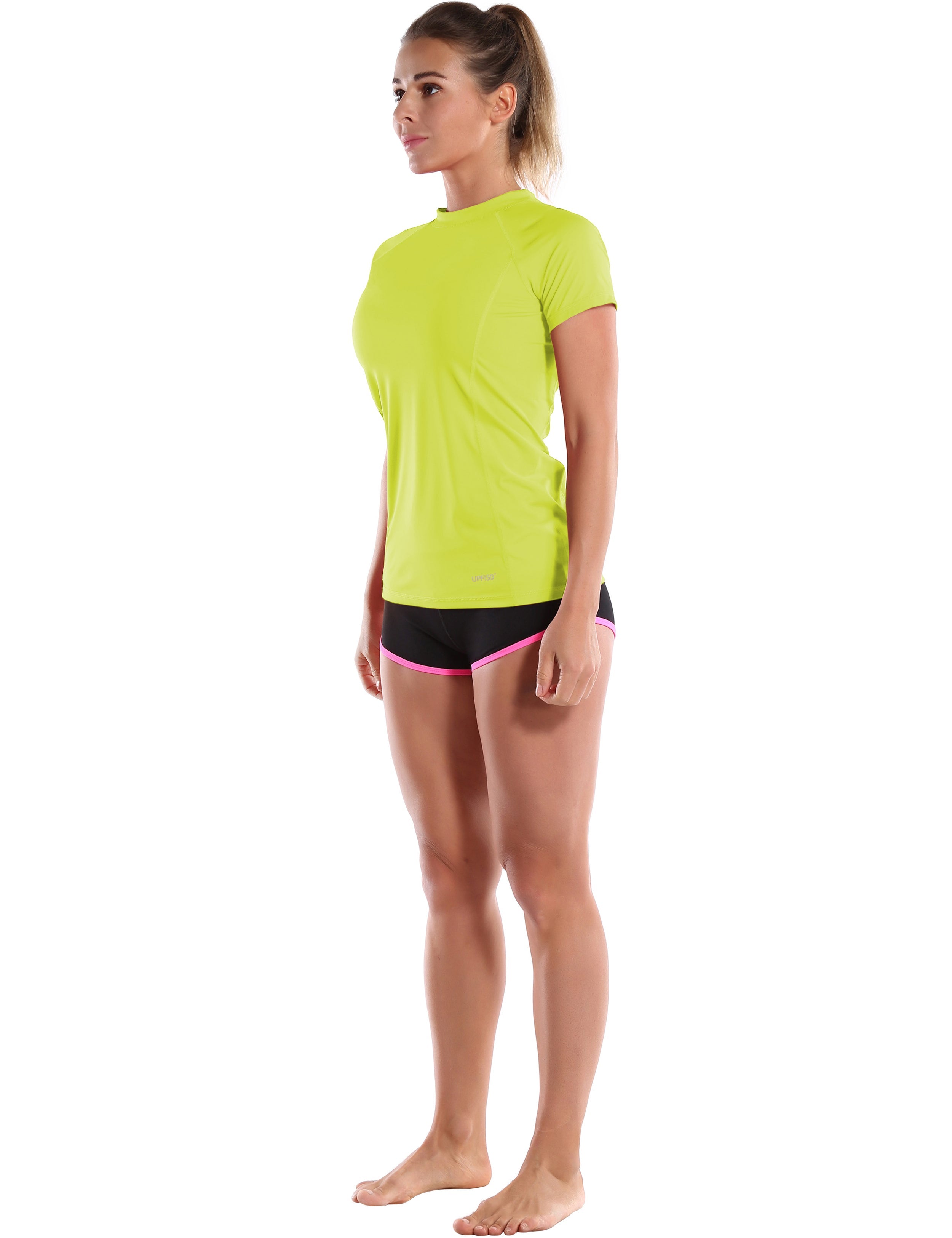 Short Sleeve UPF 50+Rashguard neonyellow_Jogging