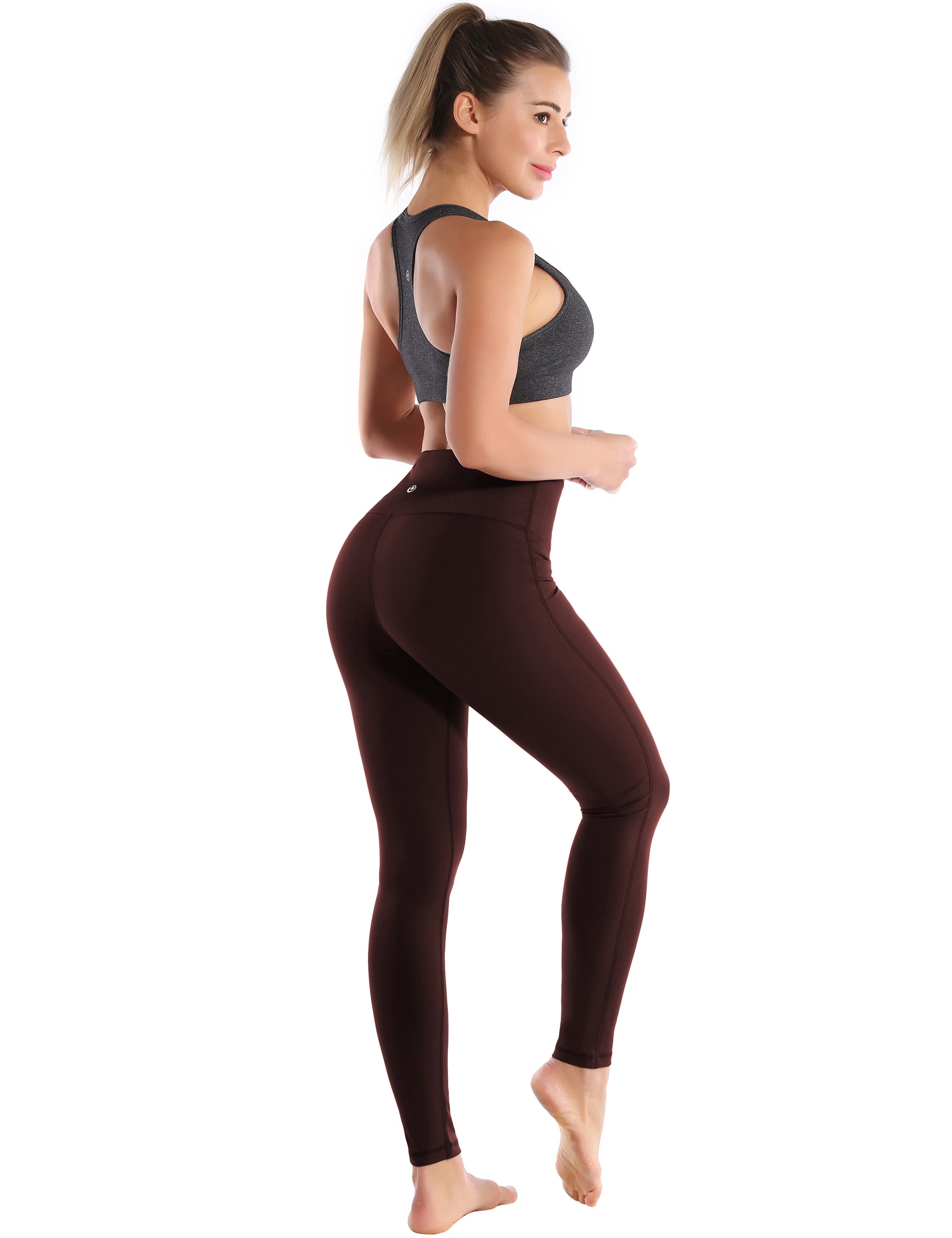 High Waist Side Line Pilates Pants mahoganymaroon Side Line is Make Your Legs Look Longer and Thinner 75%Nylon/25%Spandex Fabric doesn't attract lint easily 4-way stretch No see-through Moisture-wicking Tummy control Inner pocket Two lengths