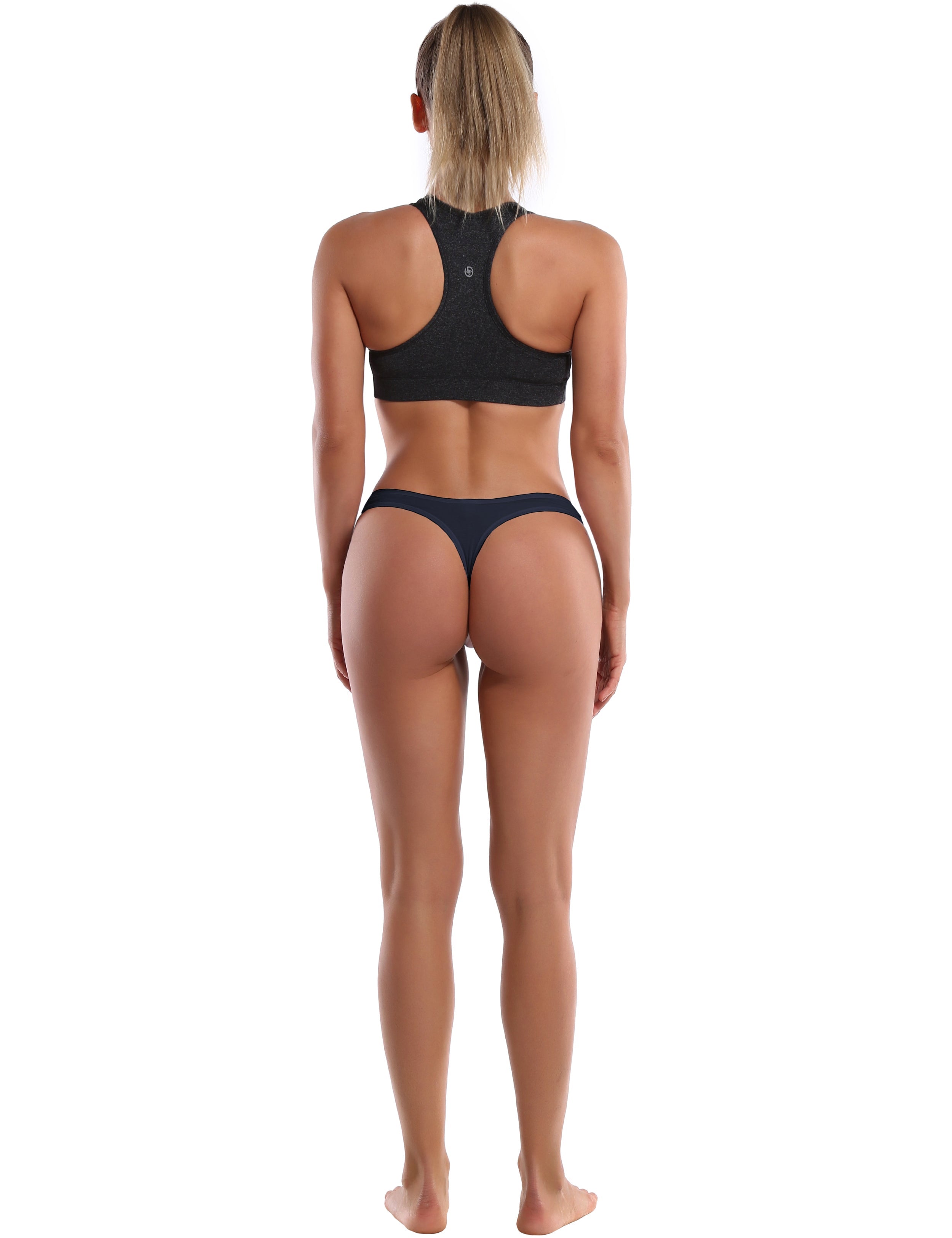 Super Soft Modal Sports Thongs underwear darknavy_Plus Size