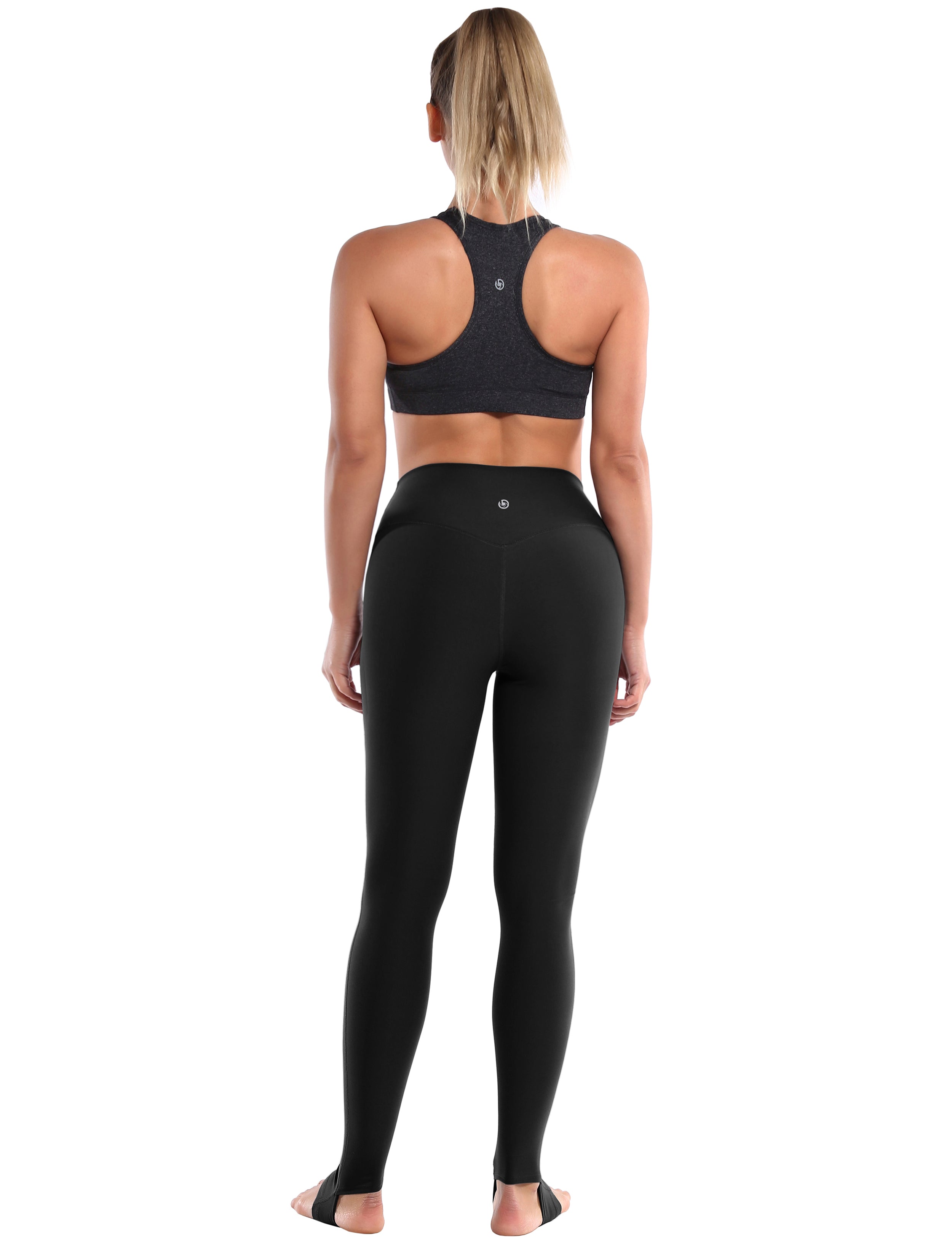 Over the Heel Yoga Pants black Over the Heel Design 87%Nylon/13%Spandex Fabric doesn't attract lint easily 4-way stretch No see-through Moisture-wicking Tummy control