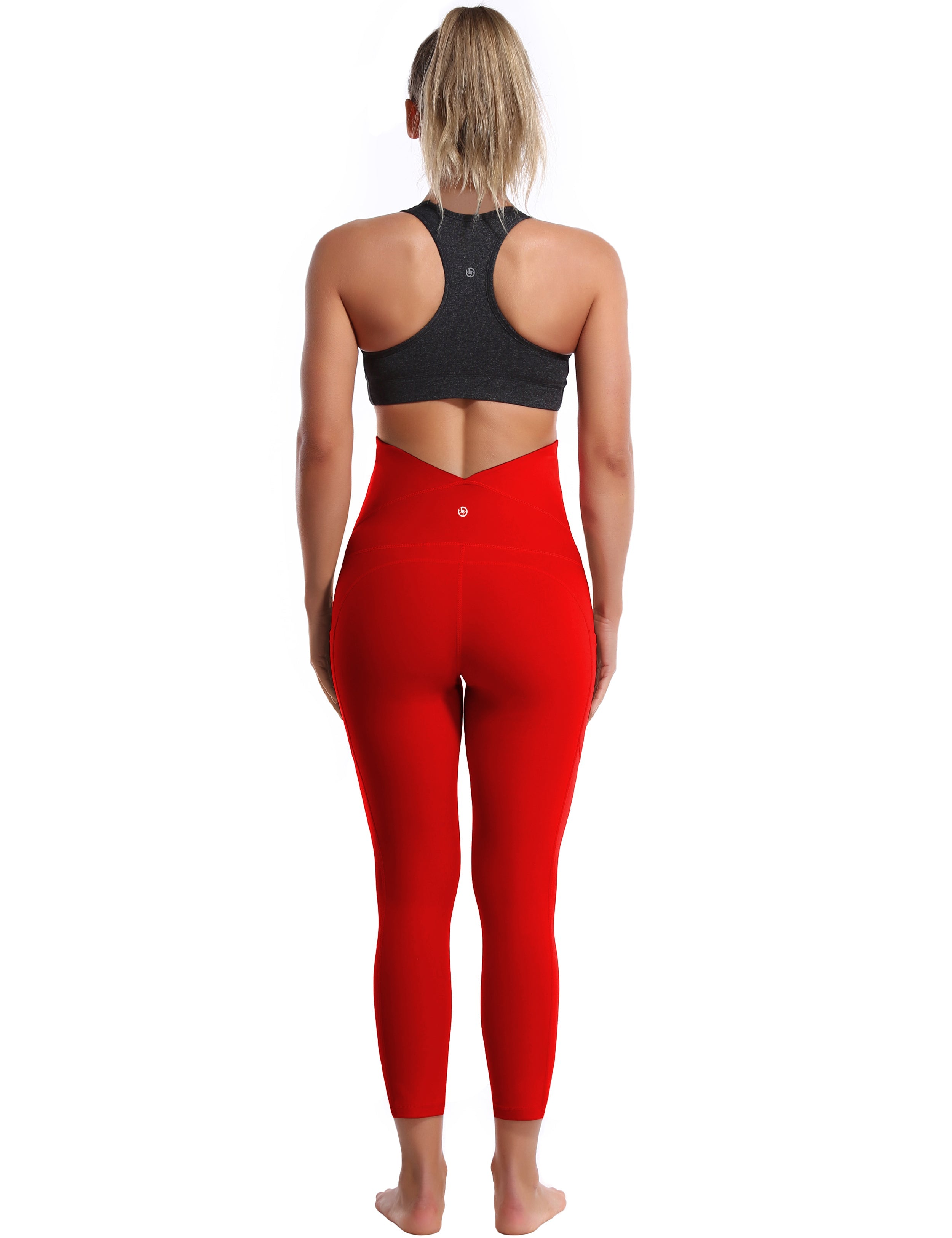 22" Side Pockets Maternity Gym Pants scarlet 87%Nylon/13%Spandex Softest-ever fabric High elasticity 4-way stretch Fabric doesn't attract lint easily No see-through Moisture-wicking Machine wash
