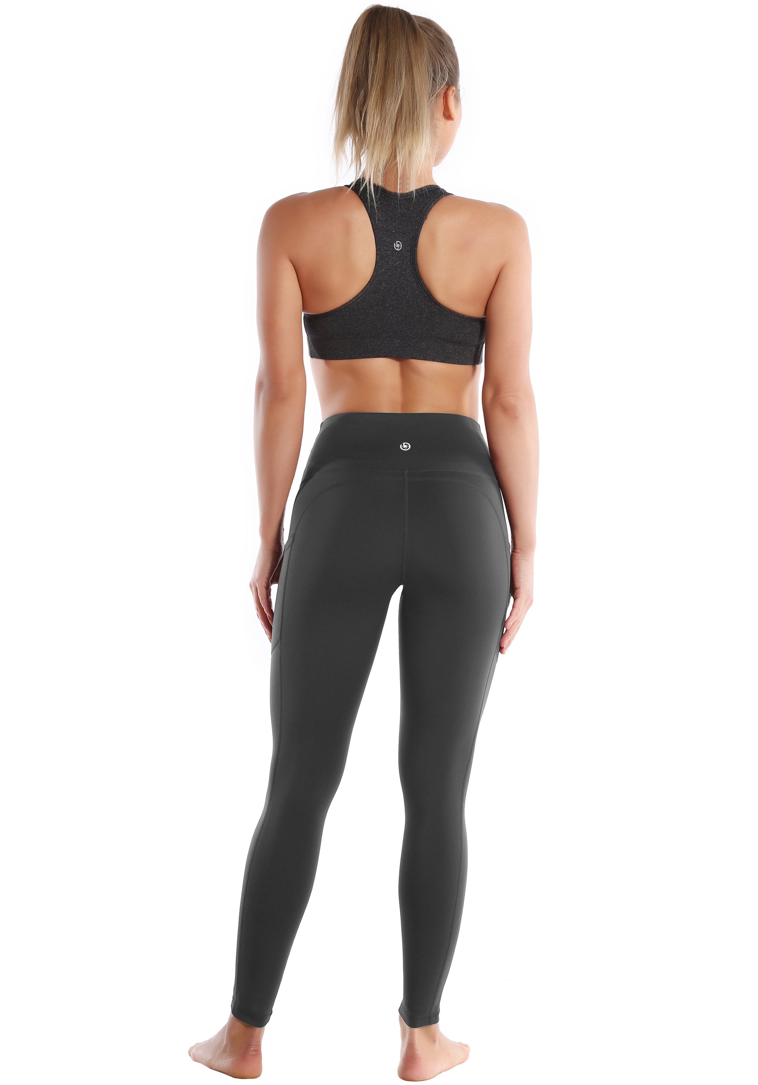 Hip Line Side Pockets Running Pants shadowcharcoal Sexy Hip Line Side Pockets 75%Nylon/25%Spandex Fabric doesn't attract lint easily 4-way stretch No see-through Moisture-wicking Tummy control Inner pocket Two lengths