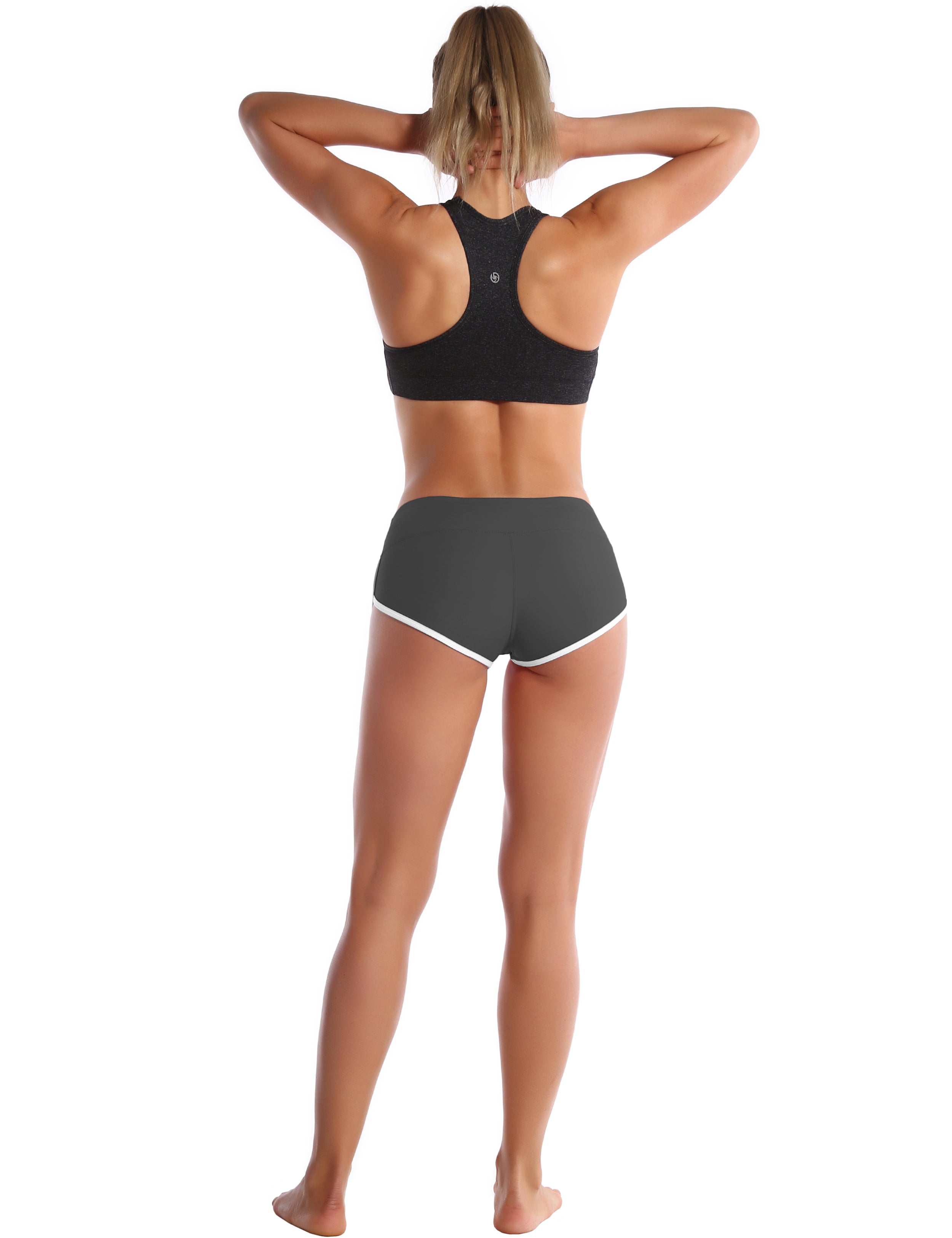 Sexy Booty Yoga Shorts shadowcharcoal Sleek, soft, smooth and totally comfortable: our newest sexy style is here. Softest-ever fabric High elasticity High density 4-way stretch Fabric doesn't attract lint easily No see-through Moisture-wicking Machine wash 75%Nylon/25%Spandex