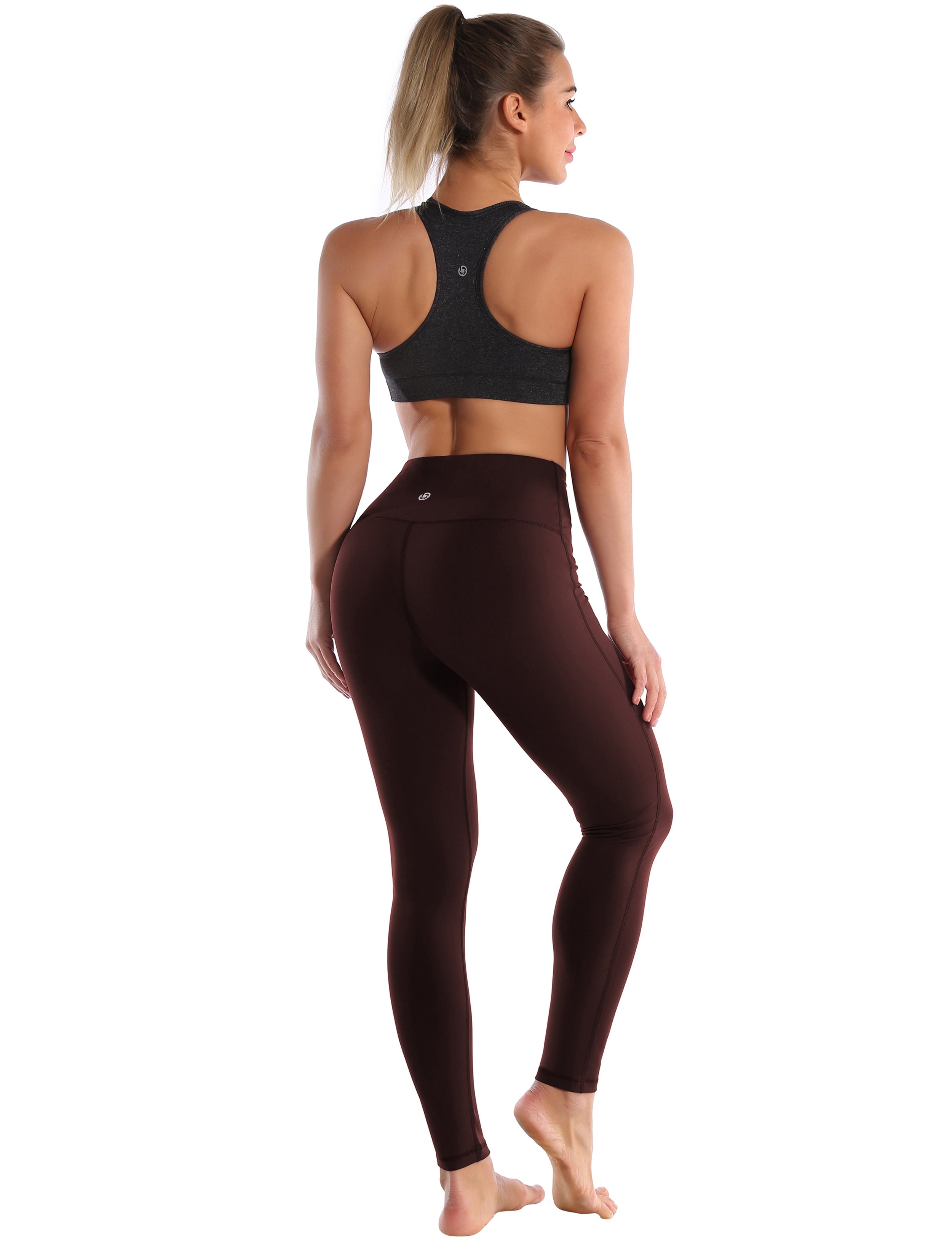 High Waist Side Line Gym Pants mahoganymaroon Side Line is Make Your Legs Look Longer and Thinner 75%Nylon/25%Spandex Fabric doesn't attract lint easily 4-way stretch No see-through Moisture-wicking Tummy control Inner pocket Two lengths