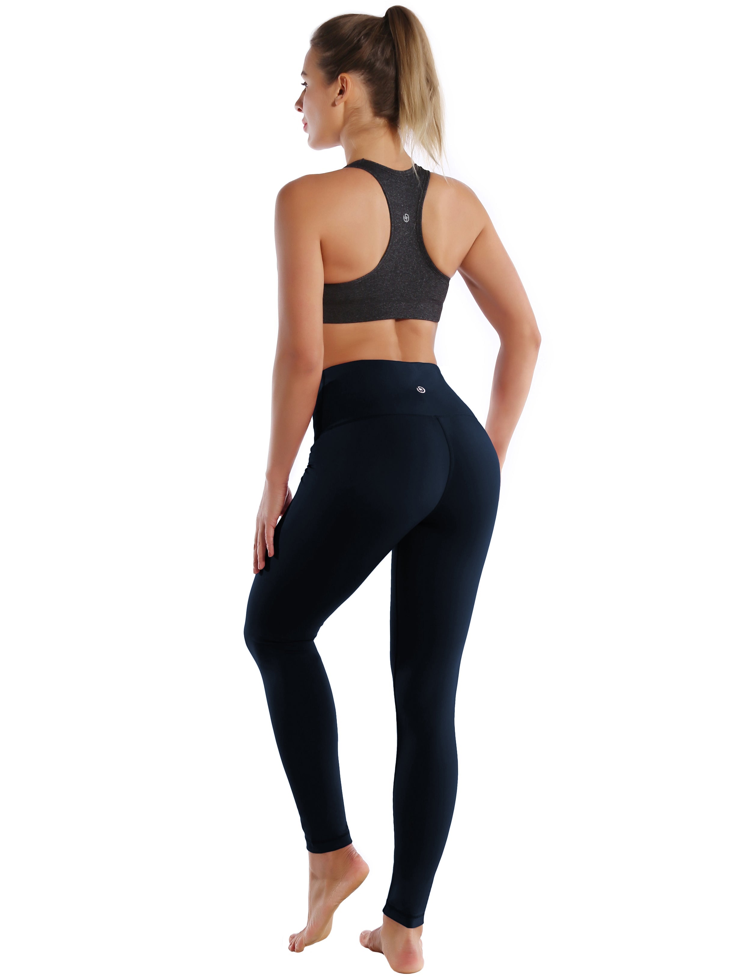 High Waist yogastudio Pants darknavy 75%Nylon/25%Spandex Fabric doesn't attract lint easily 4-way stretch No see-through Moisture-wicking Tummy control Inner pocket Four lengths