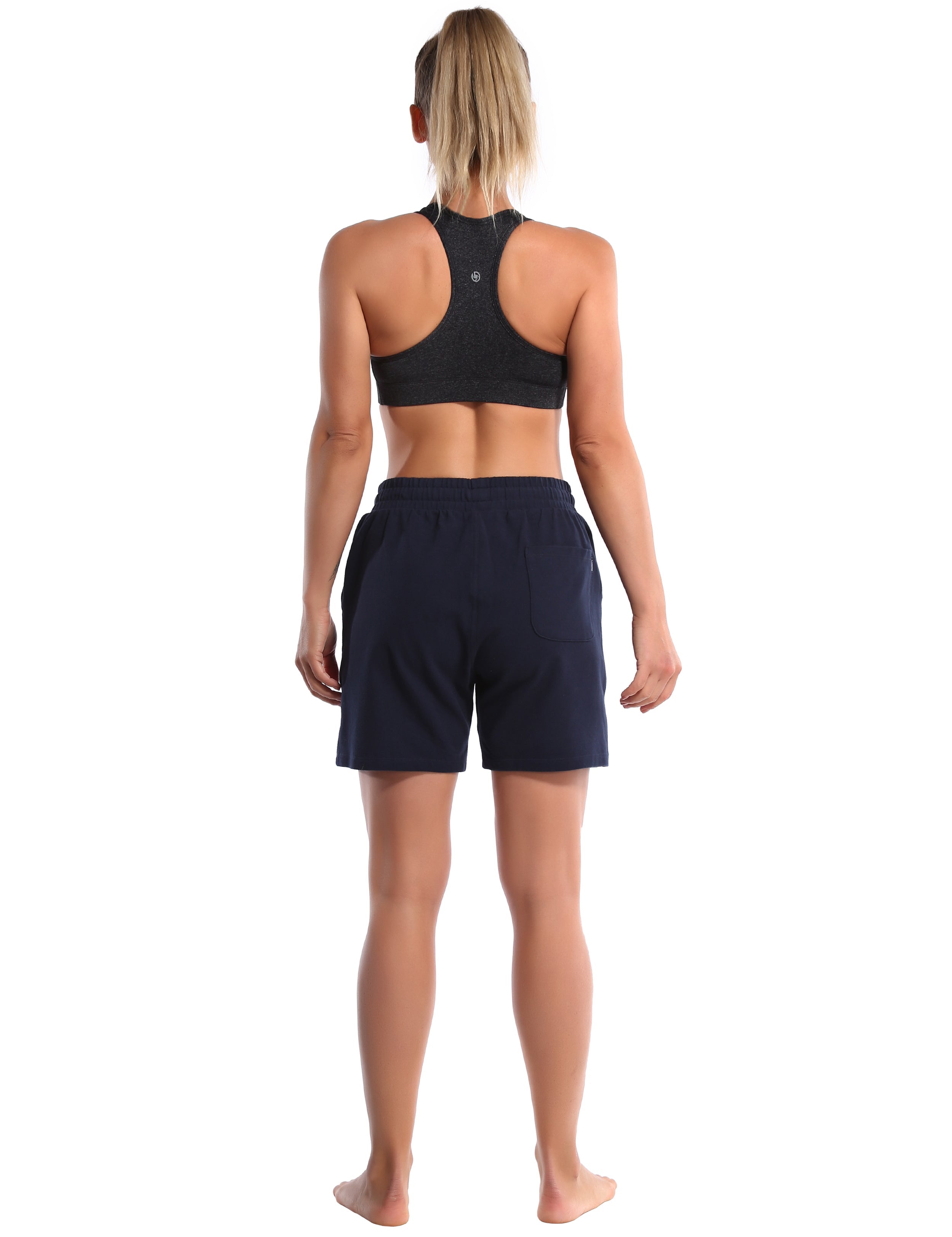 5" Joggers Shorts darknavy 90% Cotton, 10% Spandex Soft and Elastic Drawstring closure Lightweight & breathable fabric wicks away sweat to keep you comfortable Elastic waistband with internal drawcord for a snug, adjustable fit Big side pockets are available for 4.7", 5", 5.5" mobile phone Reflective logo helps you stand out in low light Perfect for any types of outdoor exercises and indoor fitness,like Biking,running,walking,jogging,lounging,workout,gym fitness,casual use,etc
