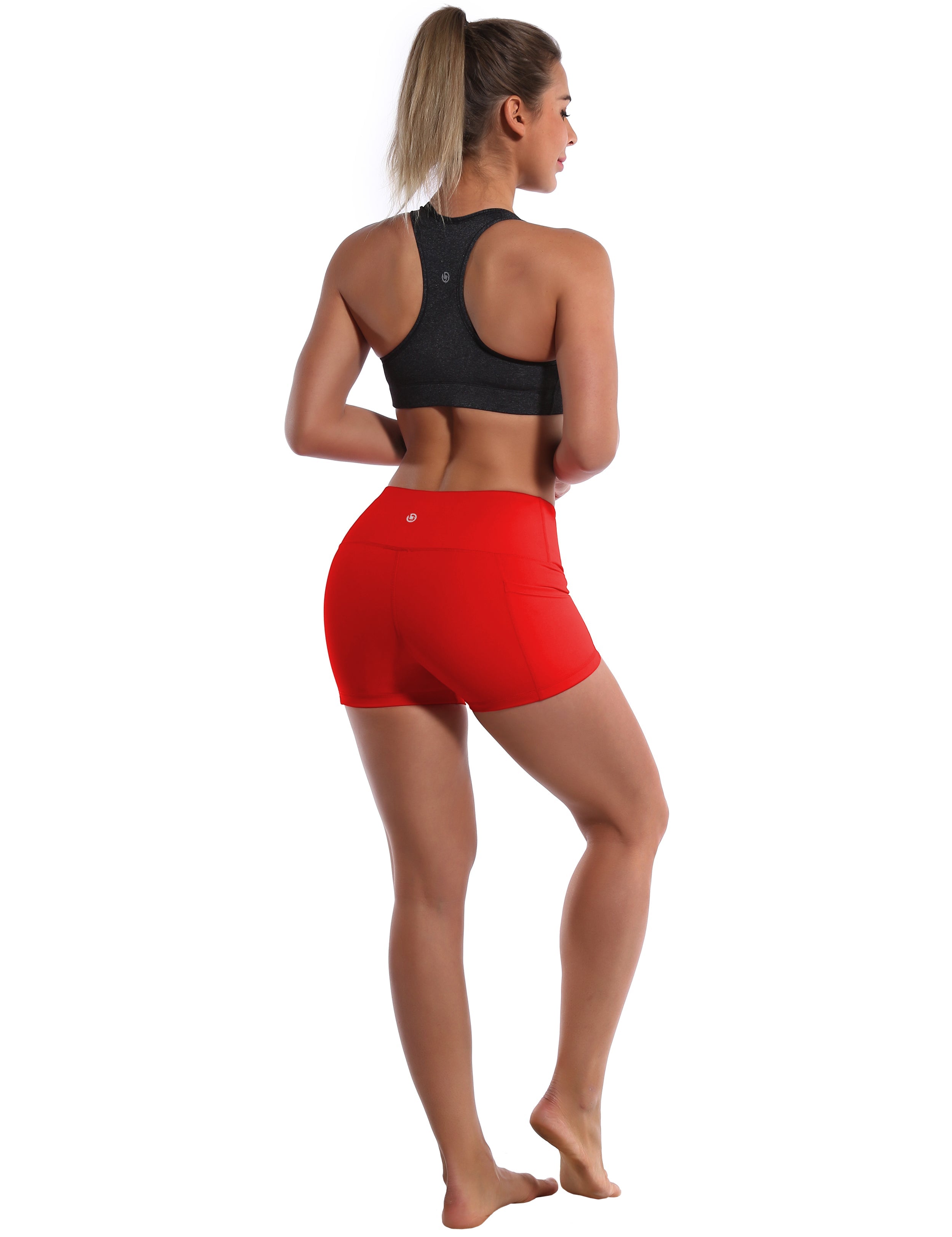 2.5" Side Pockets Pilates Shorts scarlet Sleek, soft, smooth and totally comfortable: our newest sexy style is here. Softest-ever fabric High elasticity High density 4-way stretch Fabric doesn't attract lint easily No see-through Moisture-wicking Machine wash 78% Polyester, 22% Spandex