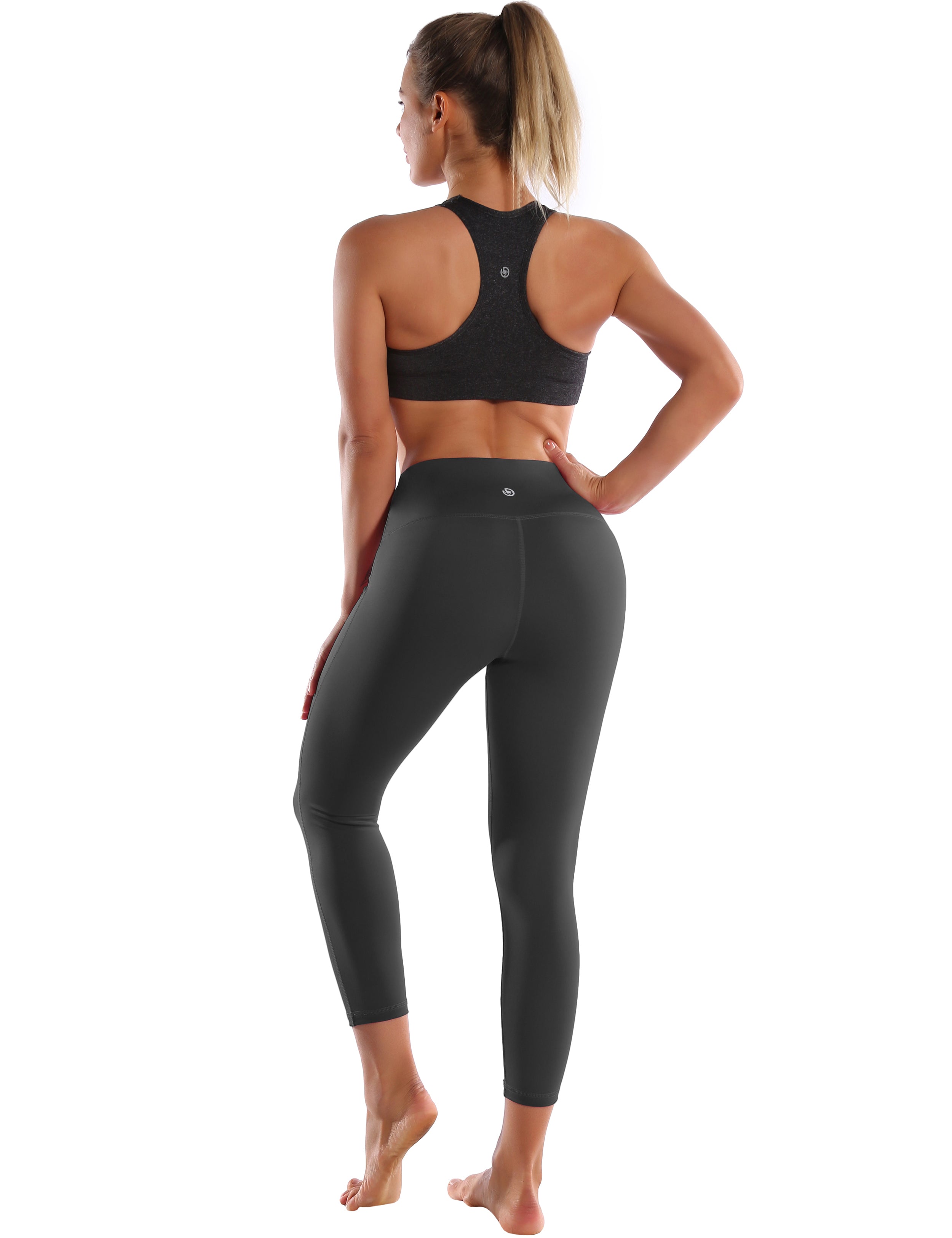 22" High Waist Side Line Capris shadowcharcoal 75%Nylon/25%Spandex Fabric doesn't attract lint easily 4-way stretch No see-through Moisture-wicking Tummy control Inner pocket