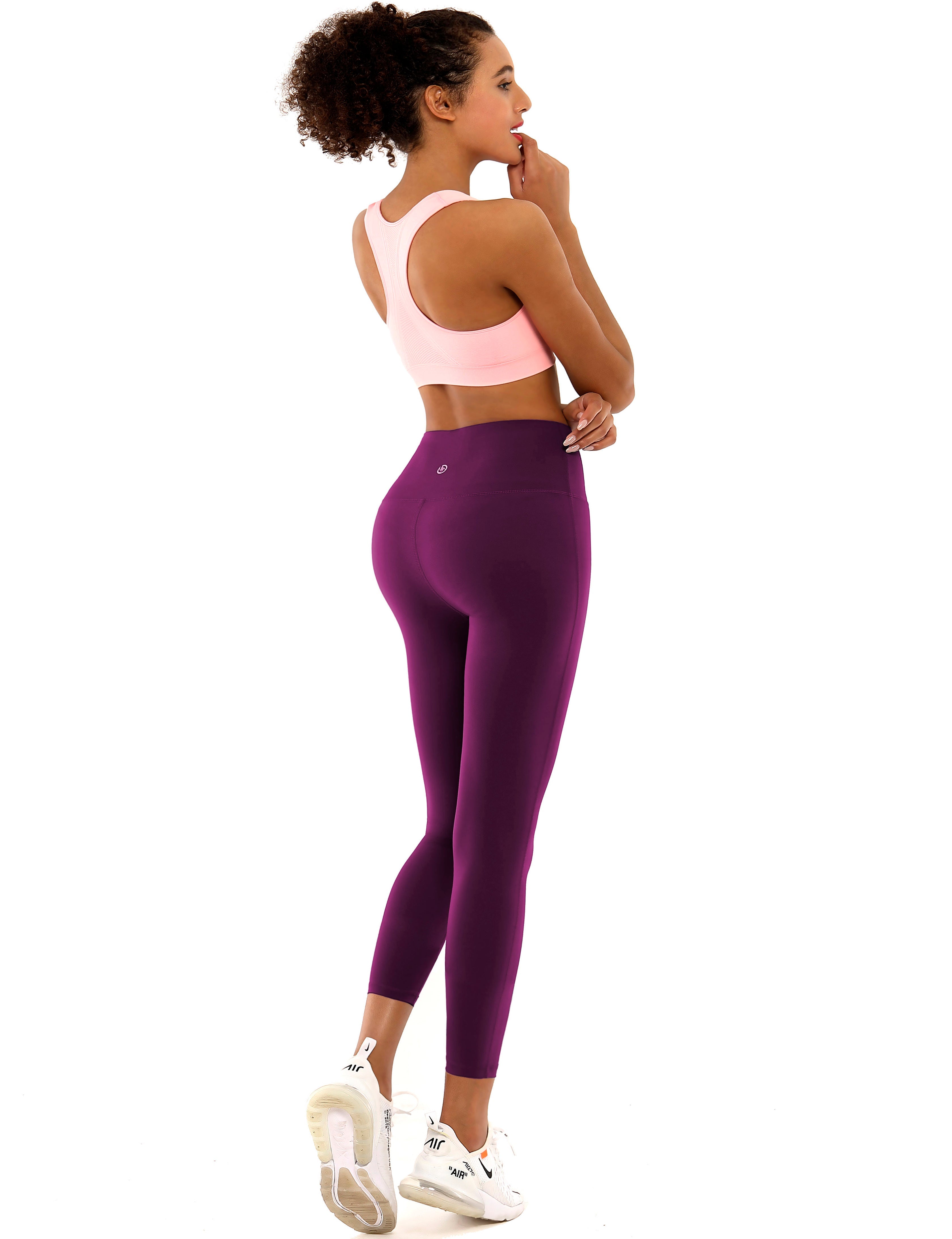 22" High Waist Side Line Capris grapevine 75%Nylon/25%Spandex Fabric doesn't attract lint easily 4-way stretch No see-through Moisture-wicking Tummy control Inner pocket