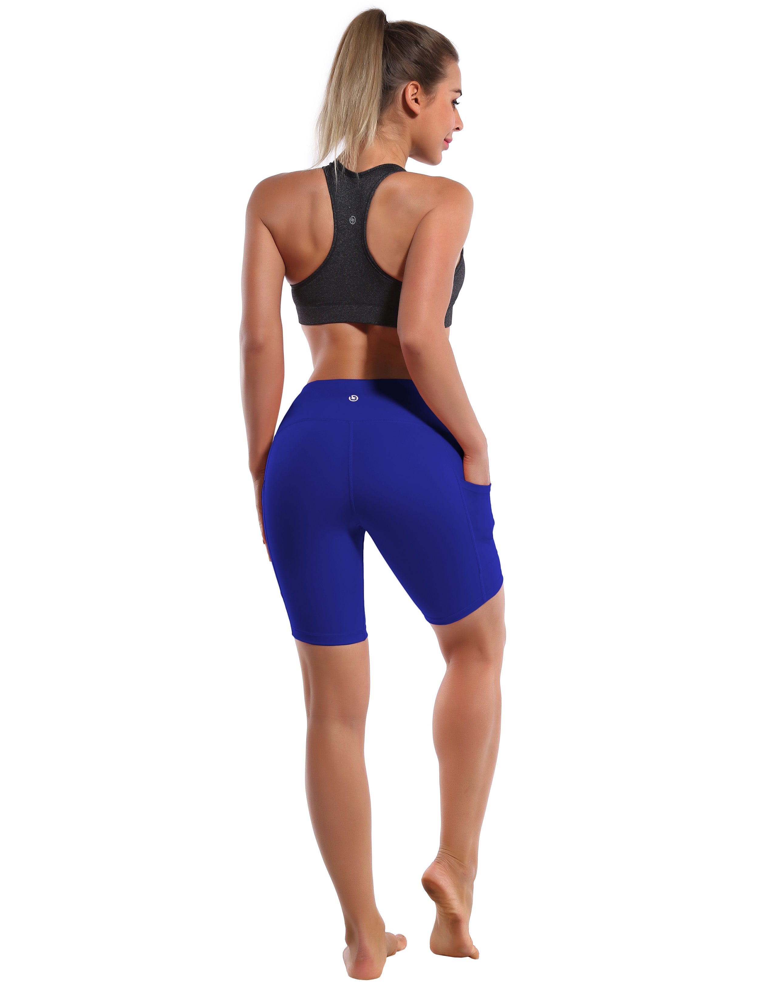 8" Side Pockets Gym Shorts navy Sleek, soft, smooth and totally comfortable: our newest style is here. Softest-ever fabric High elasticity High density 4-way stretch Fabric doesn't attract lint easily No see-through Moisture-wicking Machine wash 75% Nylon, 25% Spandex
