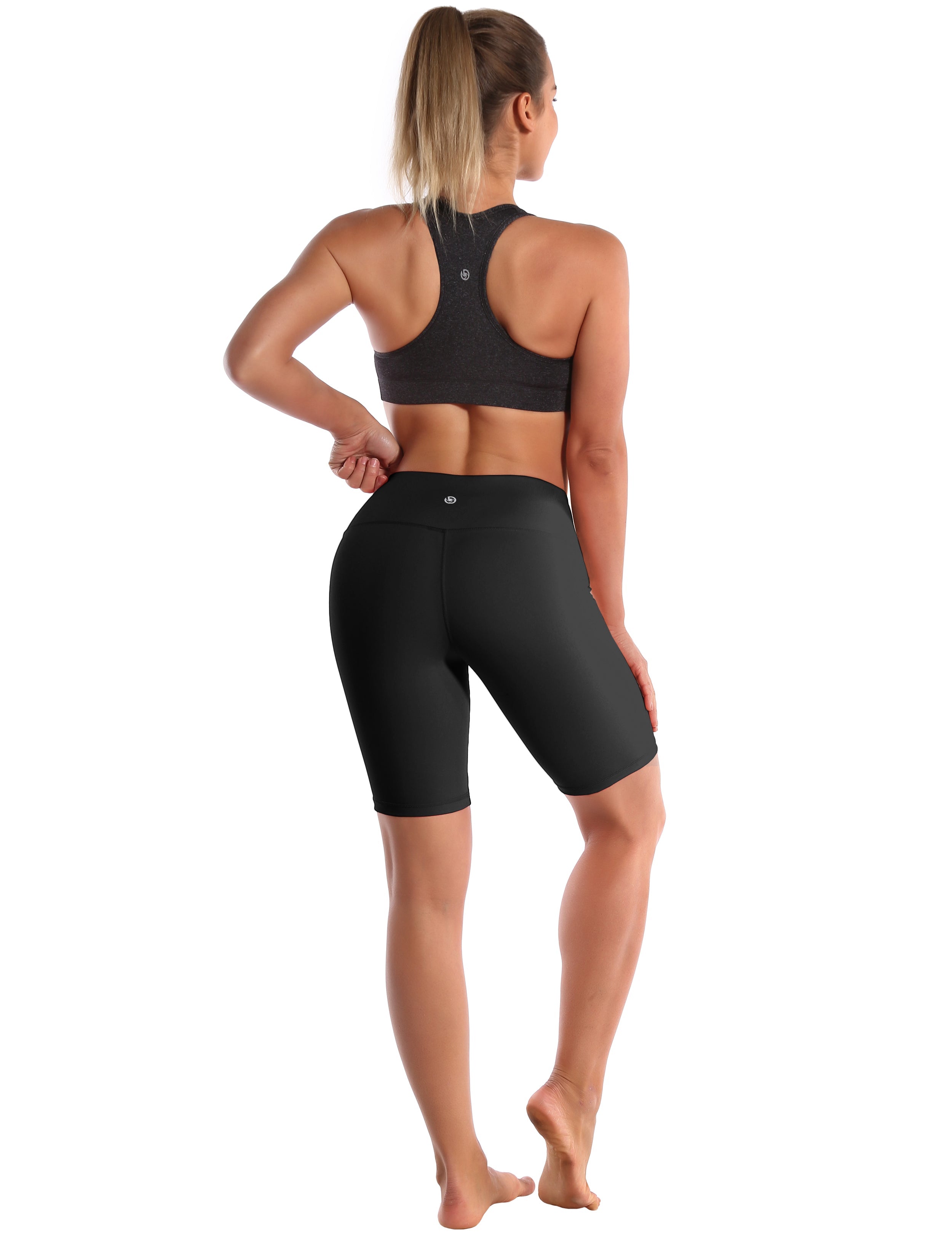 8" High Waist Pilates Shorts black Sleek, soft, smooth and totally comfortable: our newest style is here. Softest-ever fabric High elasticity High density 4-way stretch Fabric doesn't attract lint easily No see-through Moisture-wicking Machine wash 75% Nylon, 25% Spandex