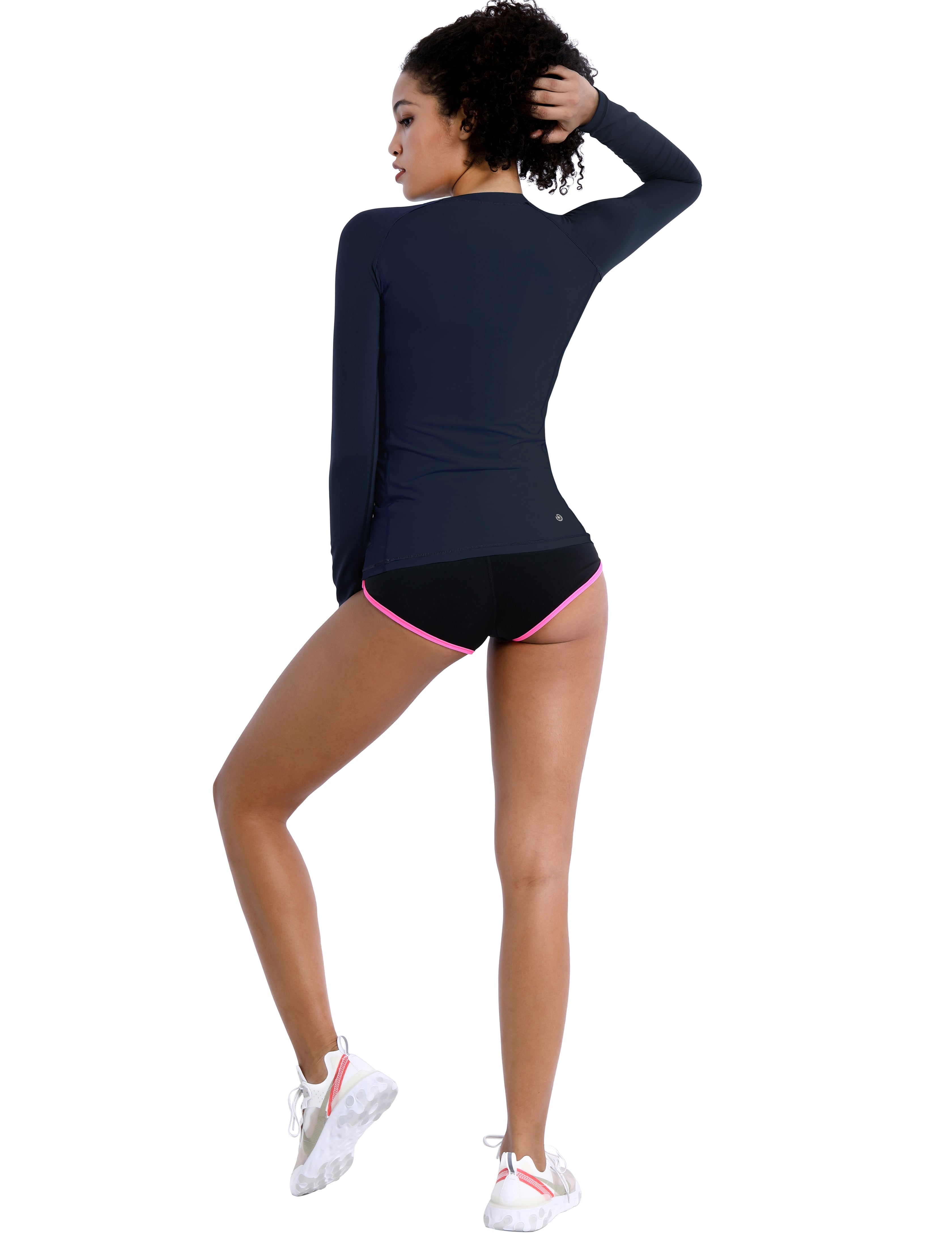 Long Sleeve UPF 50+ Rashguard darknavy 84%Polyester/16%Spandex Fitted design Dries ultra-fast UV Protection: UPF 50 sun protection