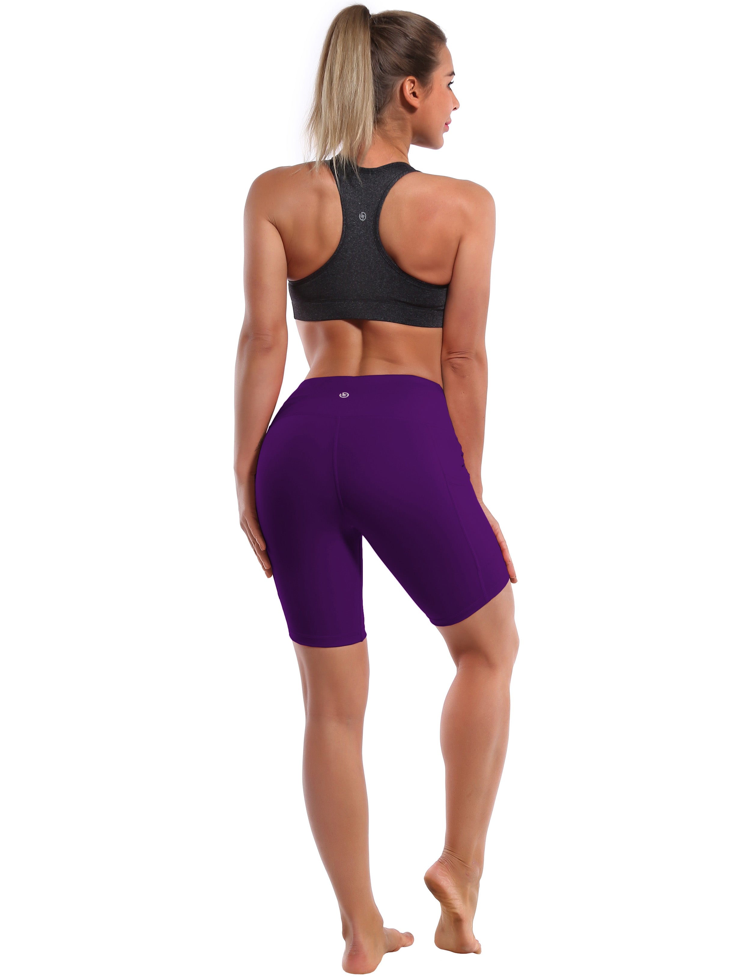8" Side Pockets Biking Shorts eggplantpurple Sleek, soft, smooth and totally comfortable: our newest style is here. Softest-ever fabric High elasticity High density 4-way stretch Fabric doesn't attract lint easily No see-through Moisture-wicking Machine wash 75% Nylon, 25% Spandex