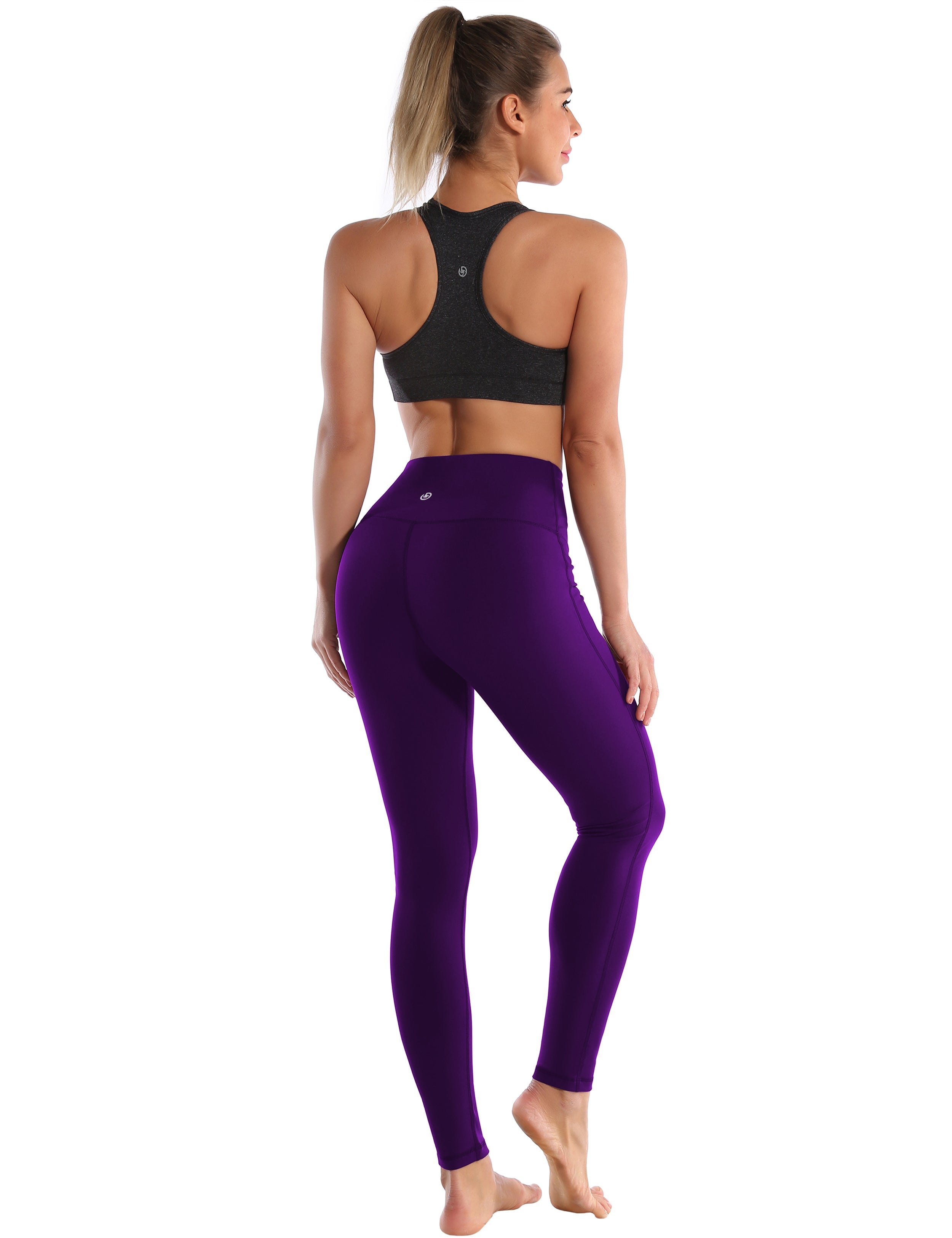 High Waist Side Line Yoga Pants eggplantpurple Side Line is Make Your Legs Look Longer and Thinner 75%Nylon/25%Spandex Fabric doesn't attract lint easily 4-way stretch No see-through Moisture-wicking Tummy control Inner pocket Two lengths