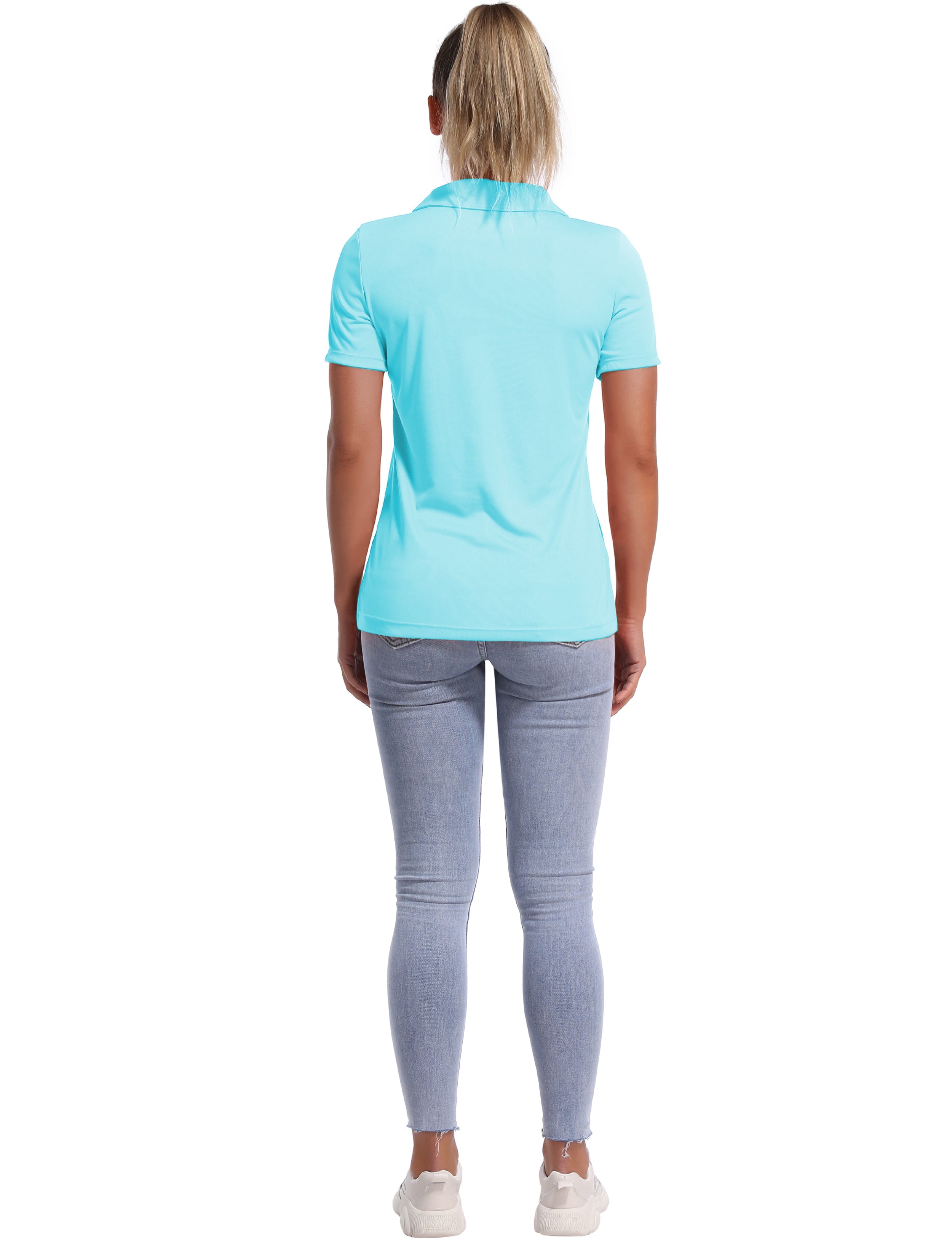 Short Sleeve Slim Fit Polo Shirt blue_yoga