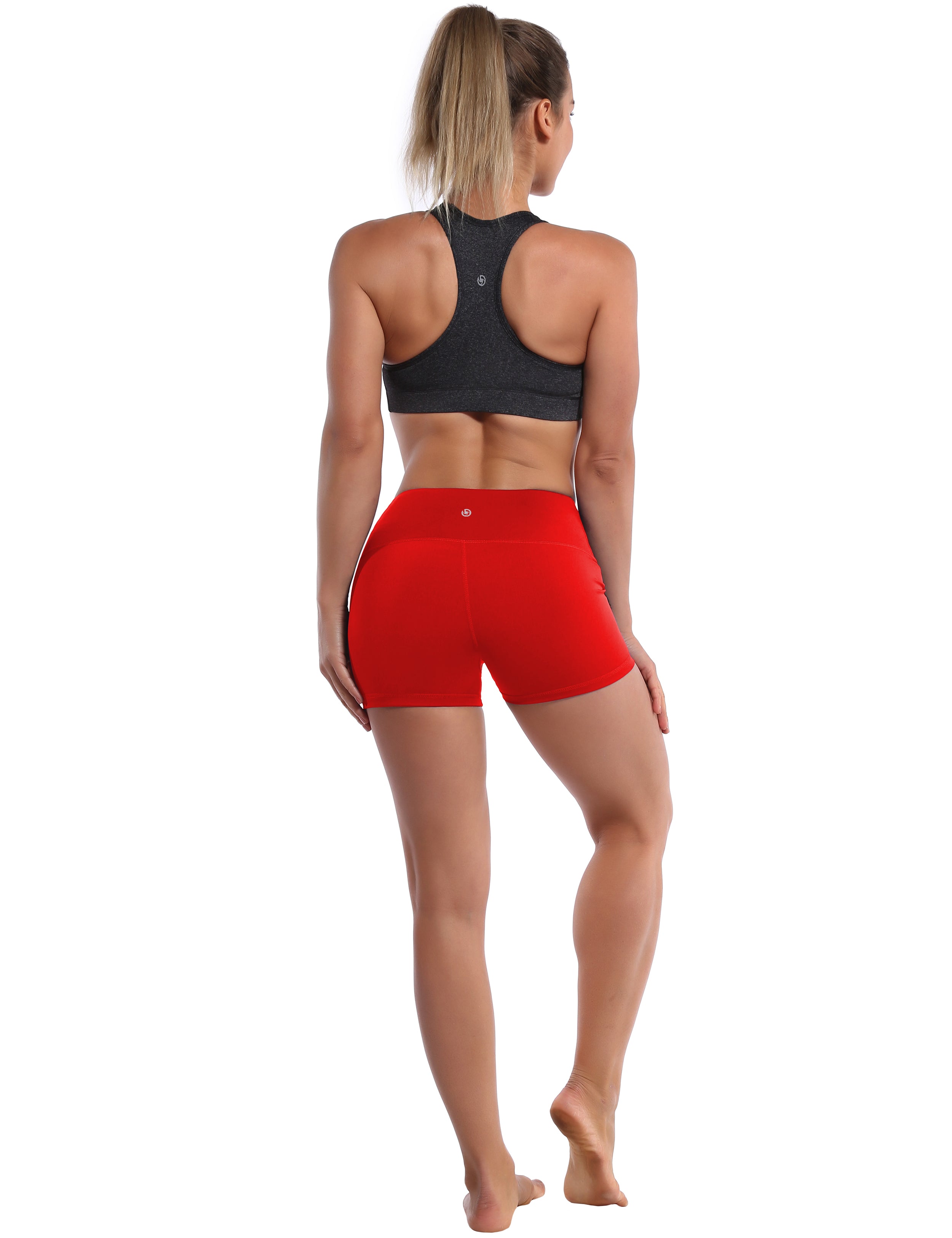 2.5" Pilates Shorts scarlet Softest-ever fabric High elasticity High density 4-way stretch Fabric doesn't attract lint easily No see-through Moisture-wicking Machine wash 75% Nylon, 25% Spandex