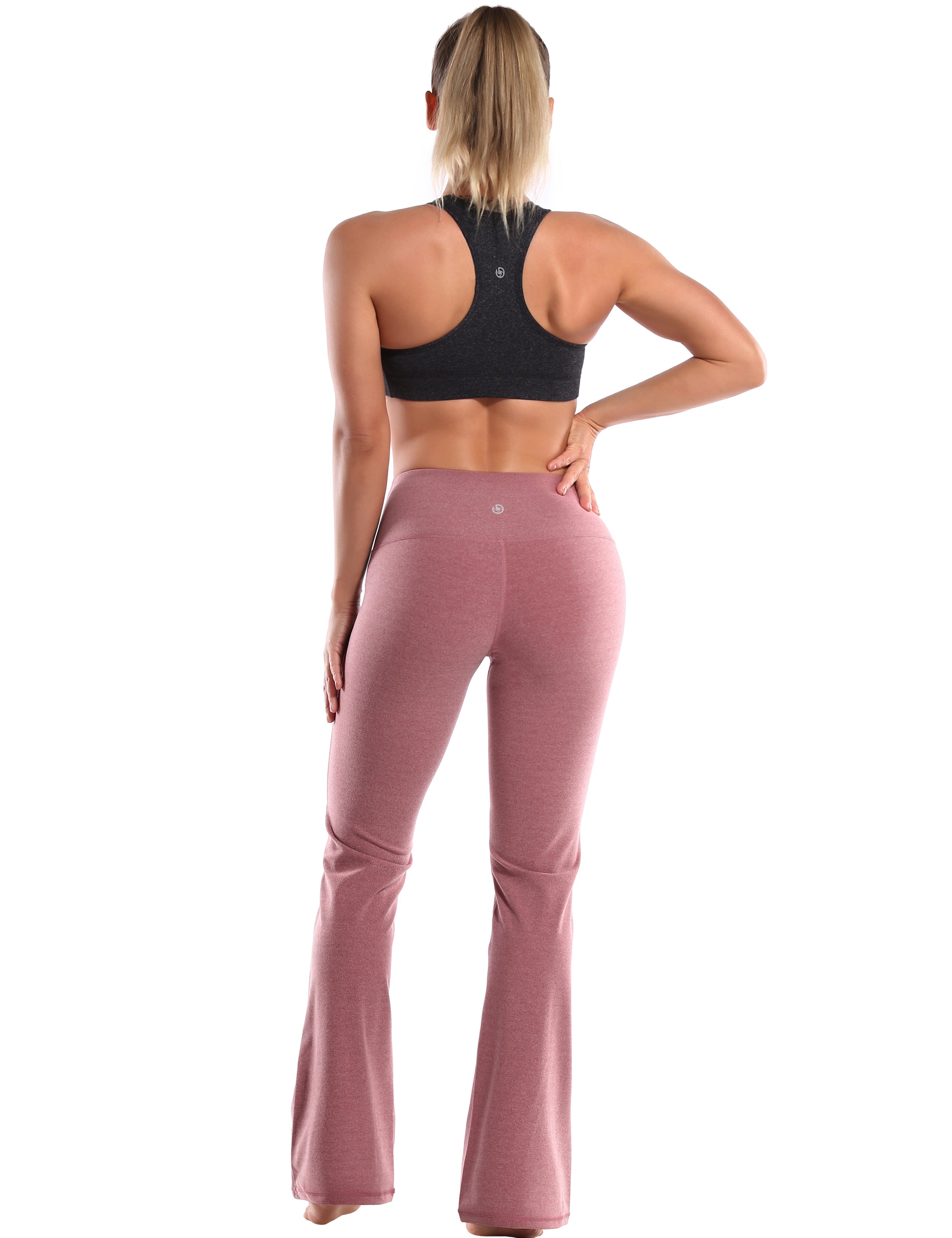 096 High Waist Bootcut Leggings heatherred38%Nylon+36%Polyester+26%Spandex,250gsm Fabric doesn't attract lint easily 4-way stretch No see-through Moisture-wicking Tummy control Inner pocket Five lengths