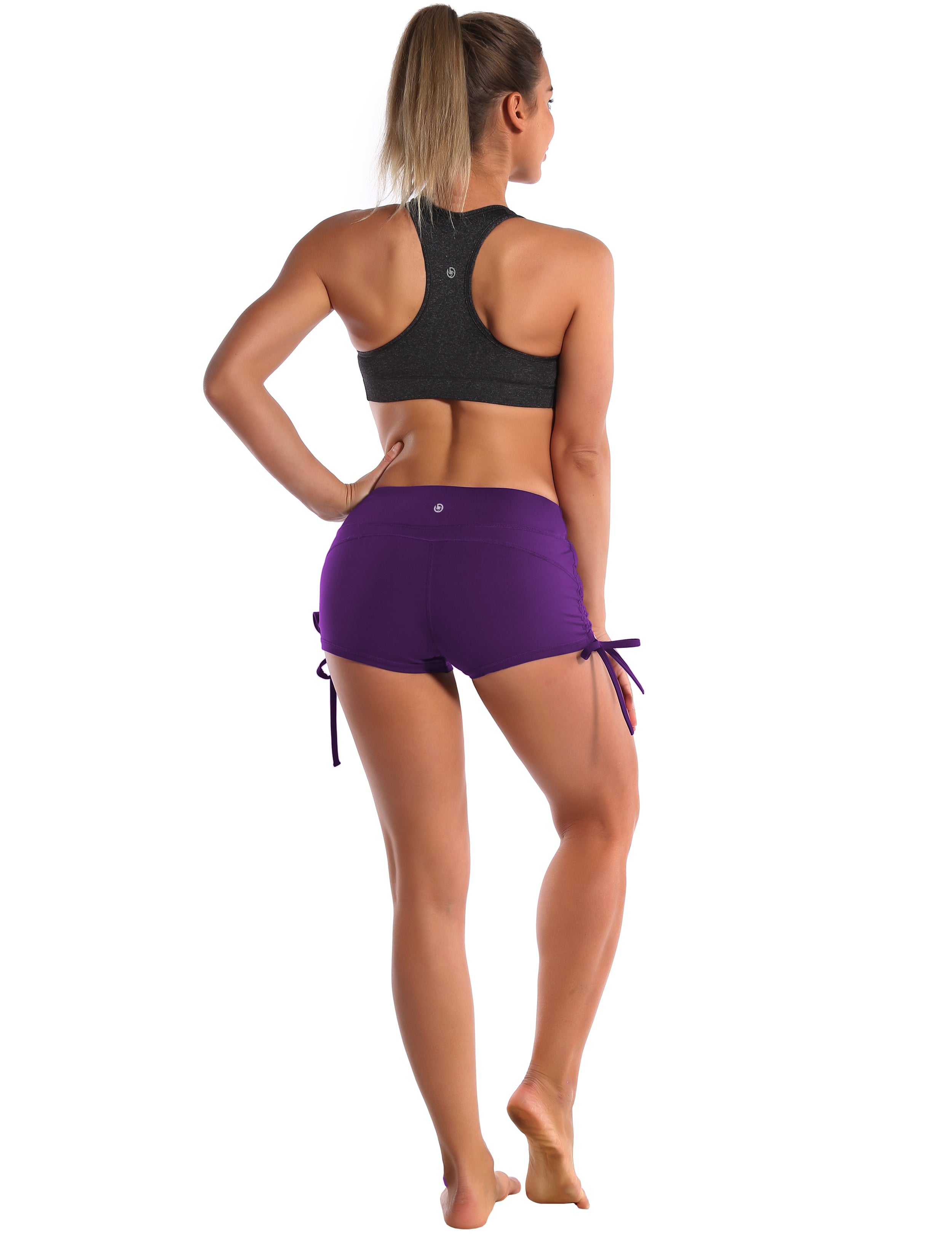 Side Drawstring Hot Shorts eggplantpurple_Jogging