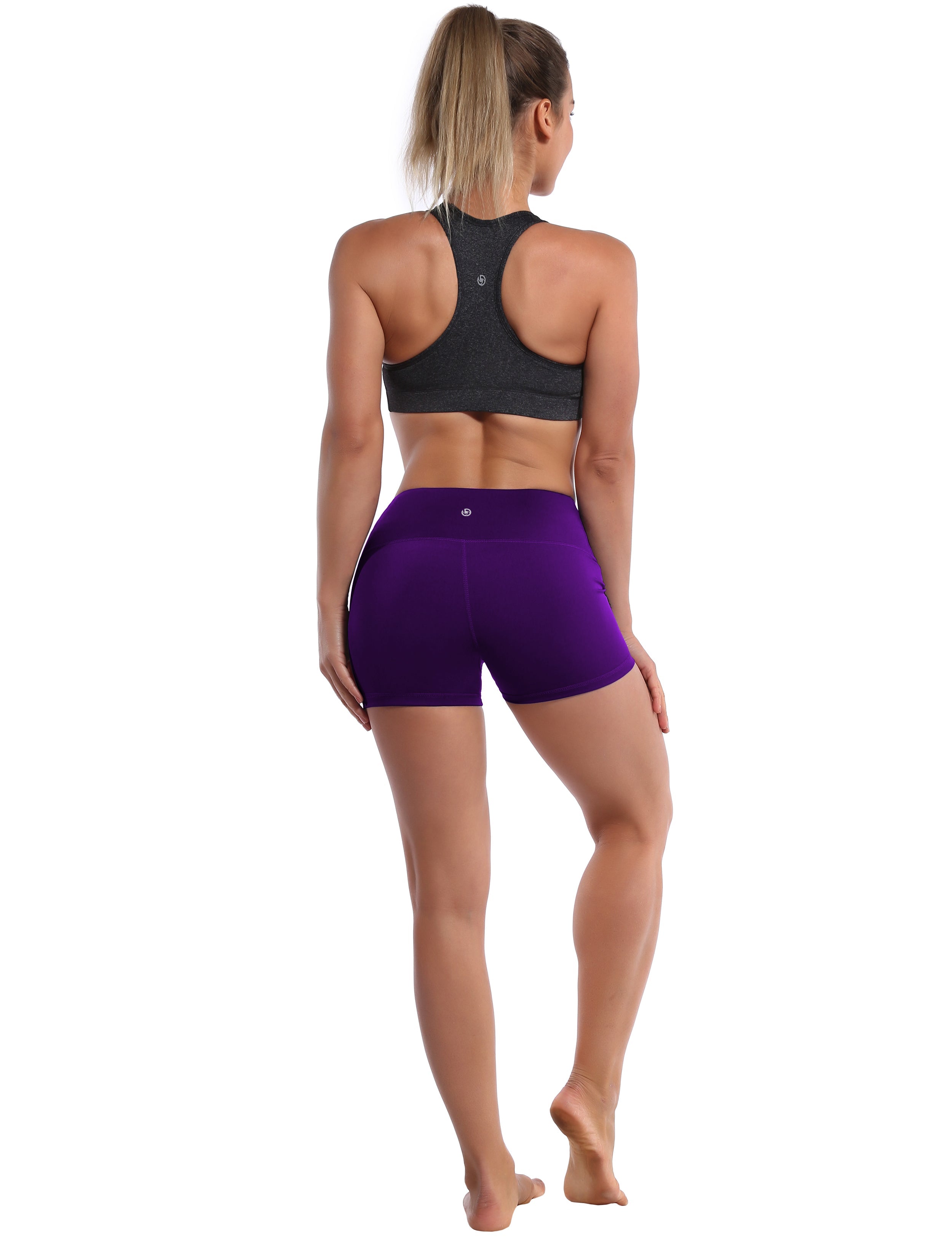 2.5" Jogging Shorts eggplantpurple Softest-ever fabric High elasticity High density 4-way stretch Fabric doesn't attract lint easily No see-through Moisture-wicking Machine wash 75% Nylon, 25% Spandex