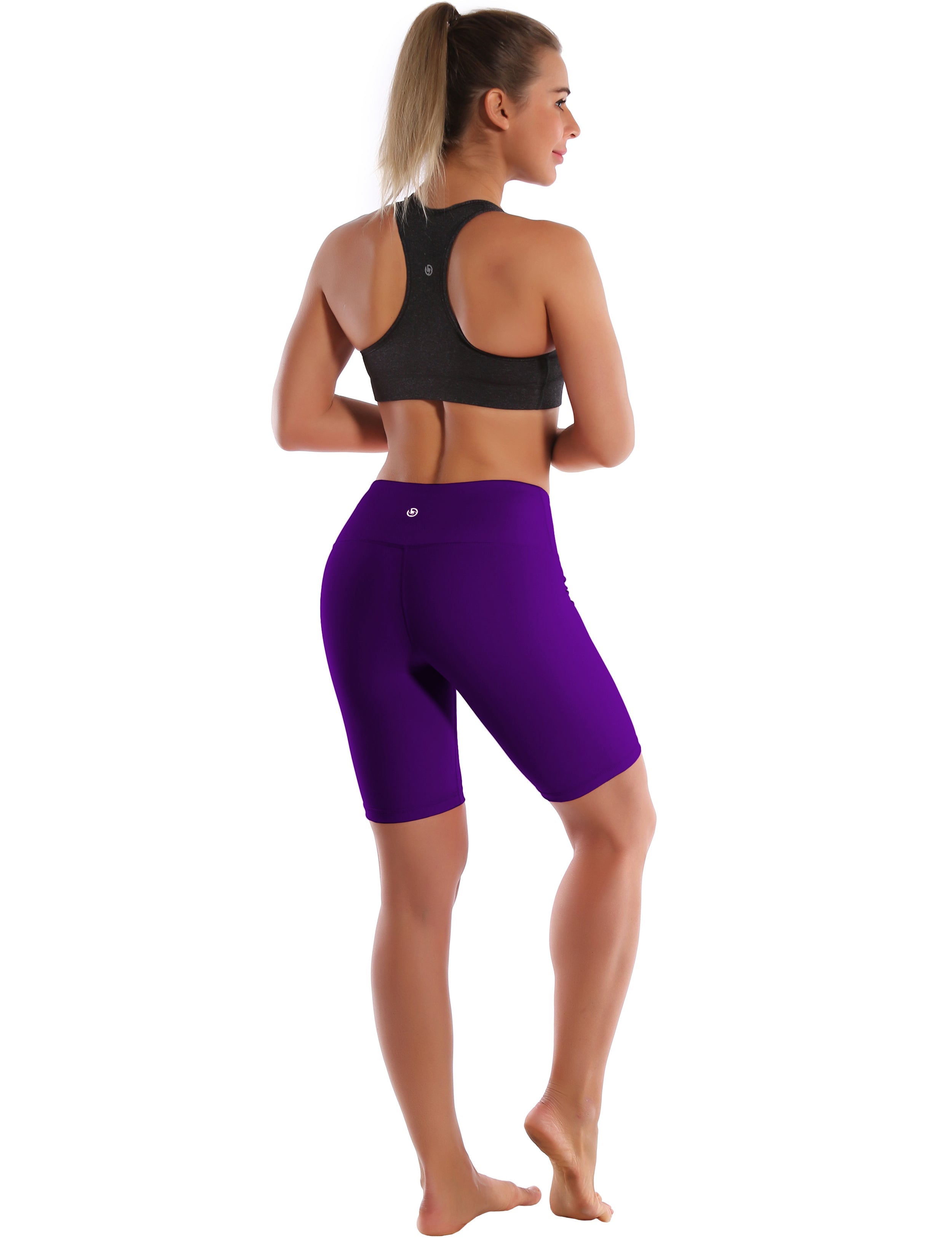 8" High Waist Gym Shorts eggplantpurple Sleek, soft, smooth and totally comfortable: our newest style is here. Softest-ever fabric High elasticity High density 4-way stretch Fabric doesn't attract lint easily No see-through Moisture-wicking Machine wash 75% Nylon, 25% Spandex