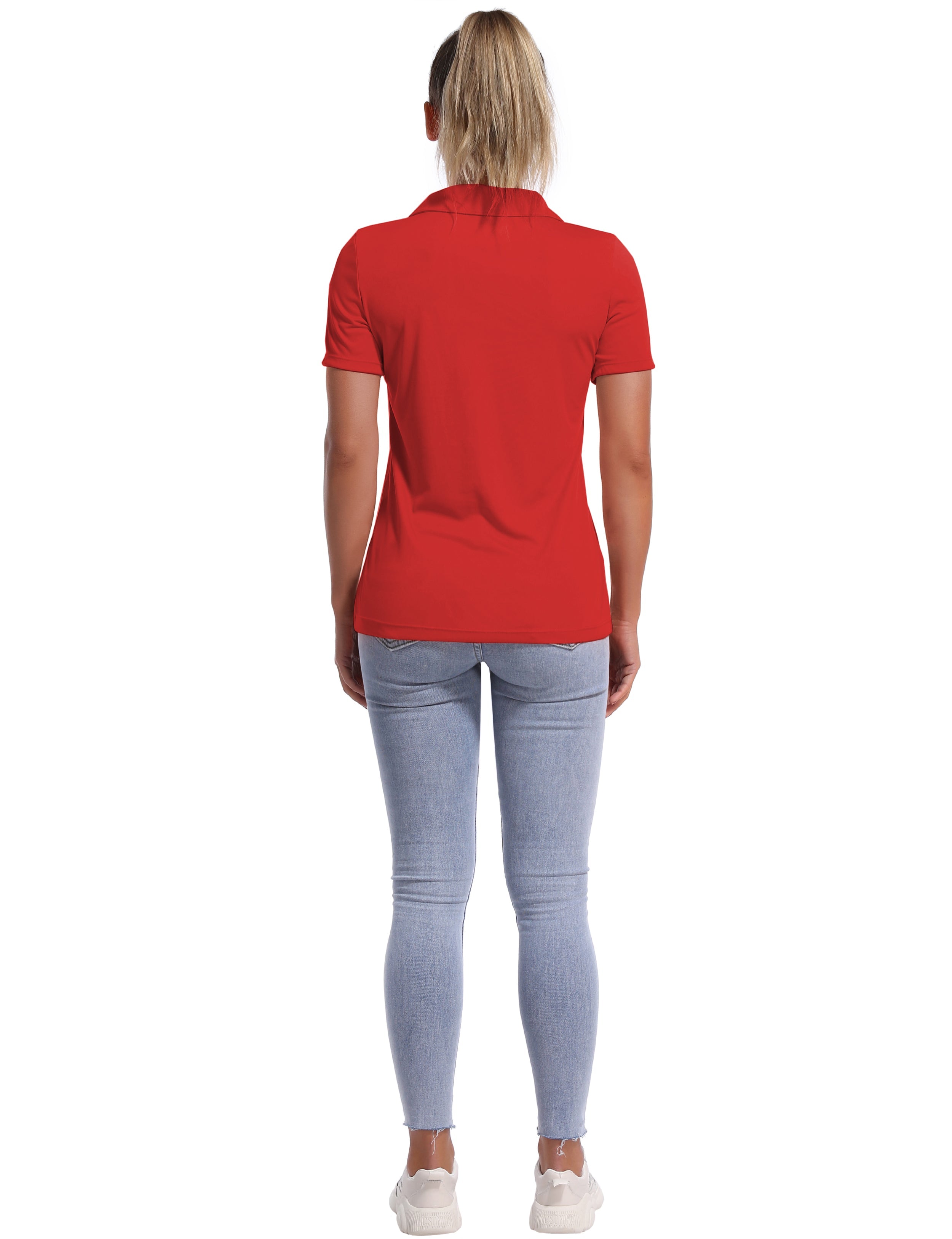 Short Sleeve Slim Fit Polo Shirt red_Biking