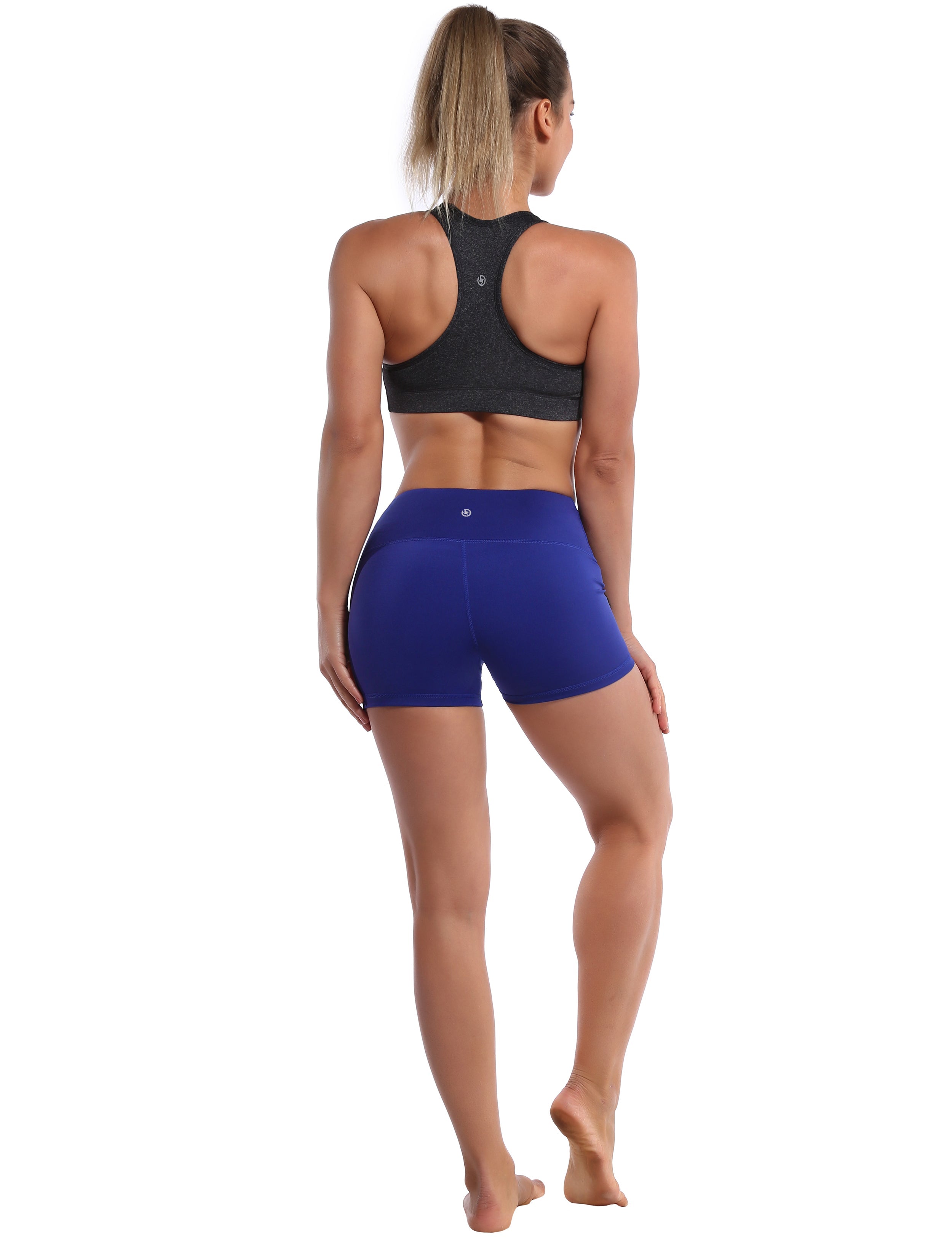 2.5" Pilates Shorts navy Softest-ever fabric High elasticity High density 4-way stretch Fabric doesn't attract lint easily No see-through Moisture-wicking Machine wash 75% Nylon, 25% Spandex