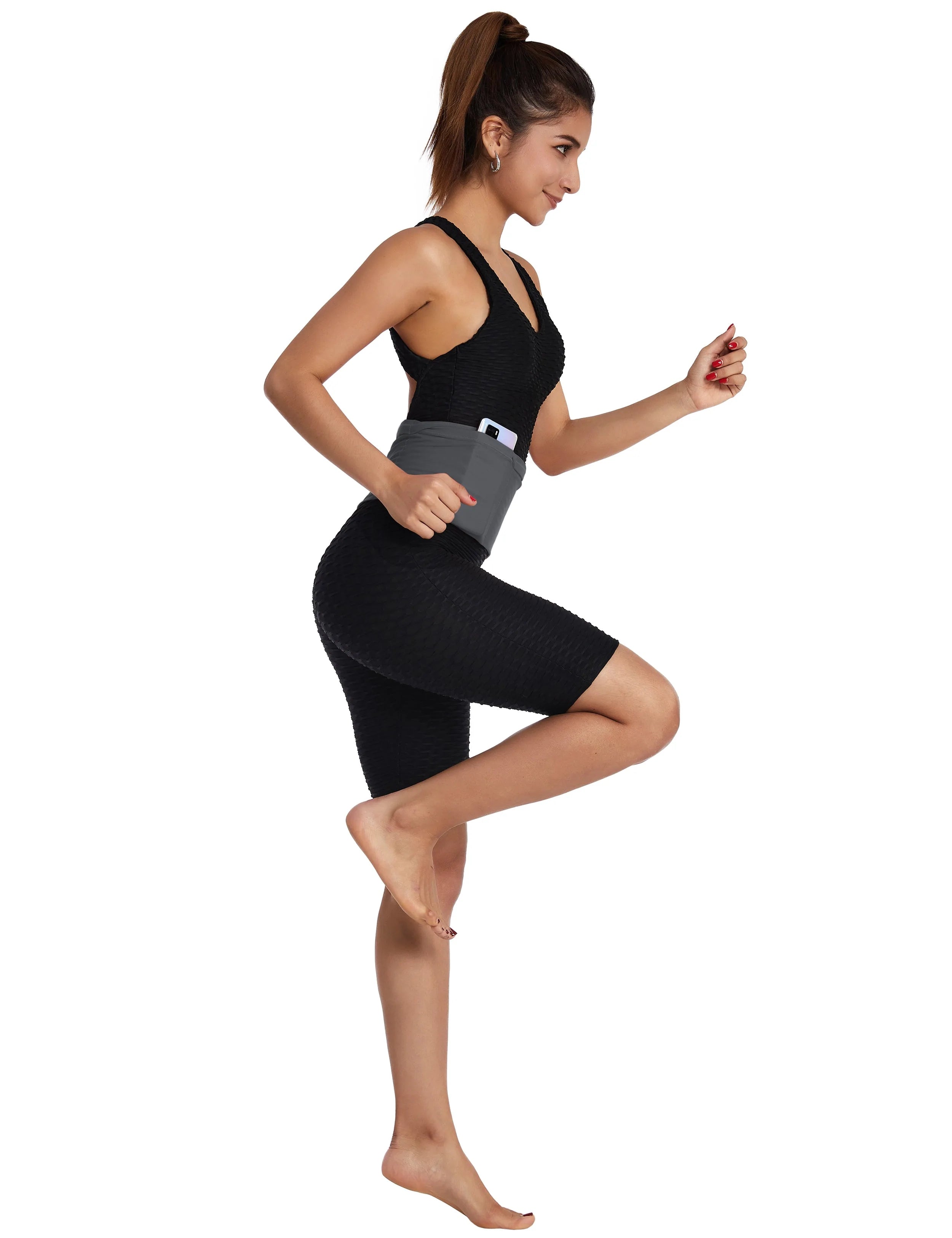 4 Pocket Sports Running Waist Pack shadowcharcoal