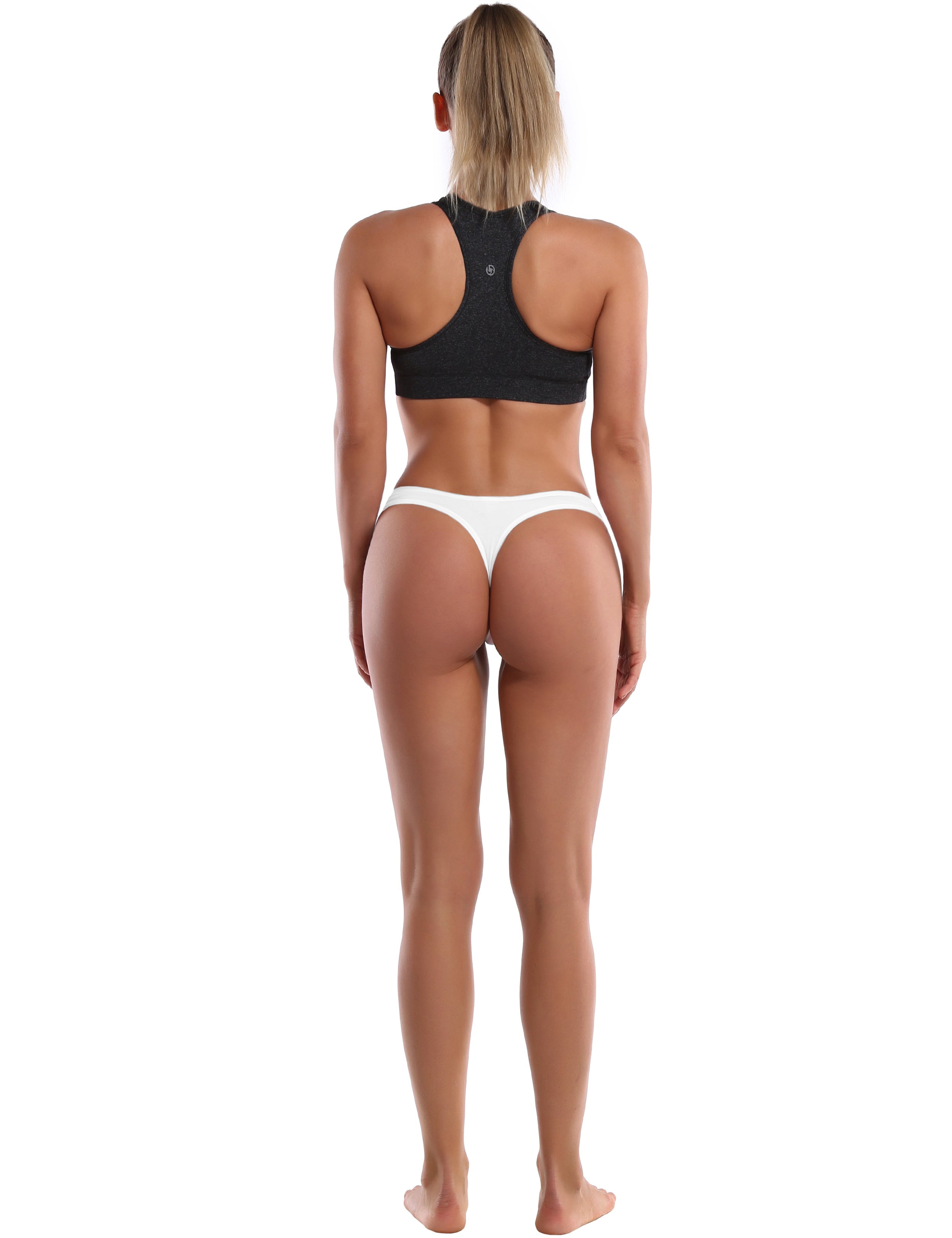Super Soft Modal Sports Thongs underwear white_Plus Size