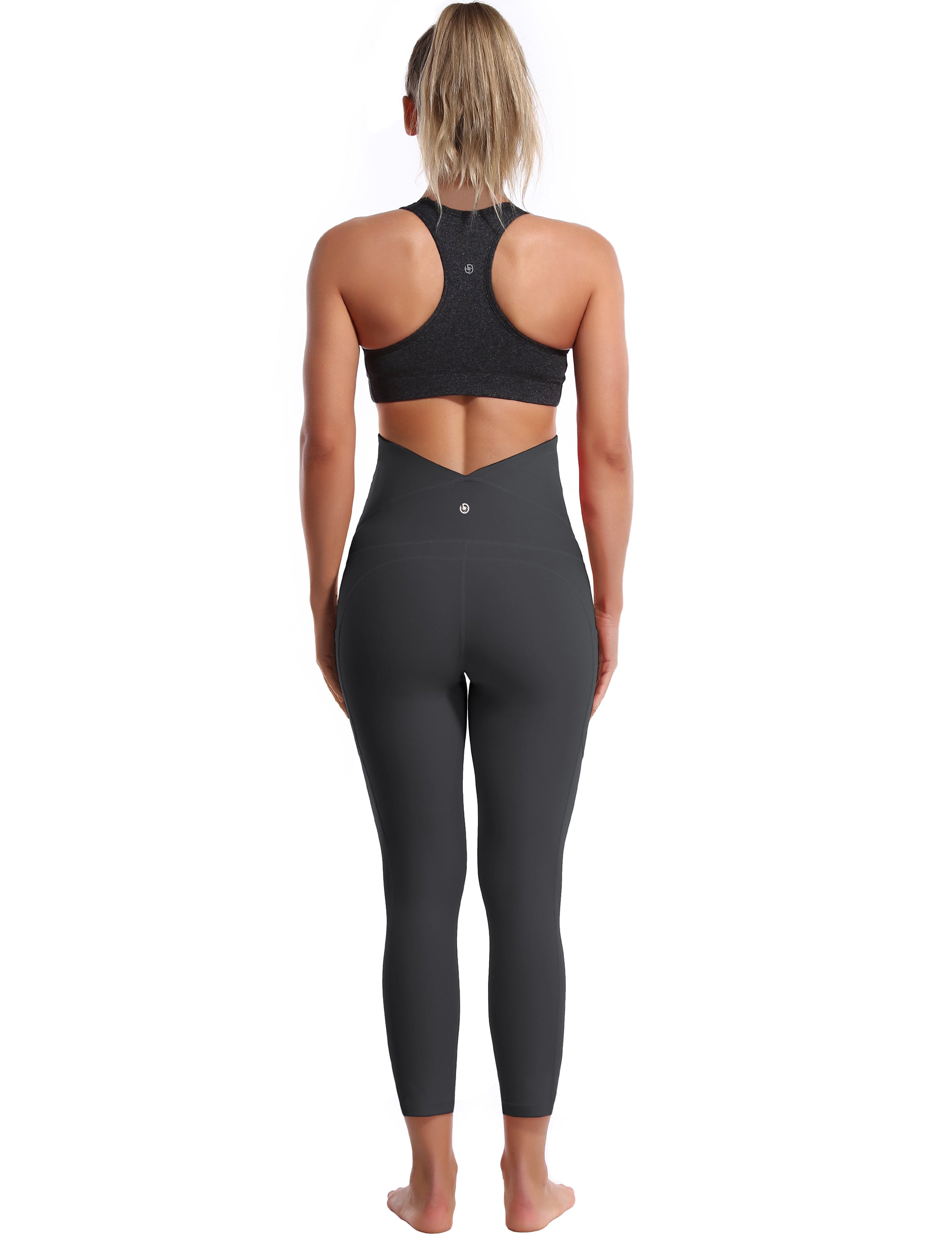 22" Side Pockets Maternity Yoga Pants shadowcharcoal 87%Nylon/13%Spandex Softest-ever fabric High elasticity 4-way stretch Fabric doesn't attract lint easily No see-through Moisture-wicking Machine wash