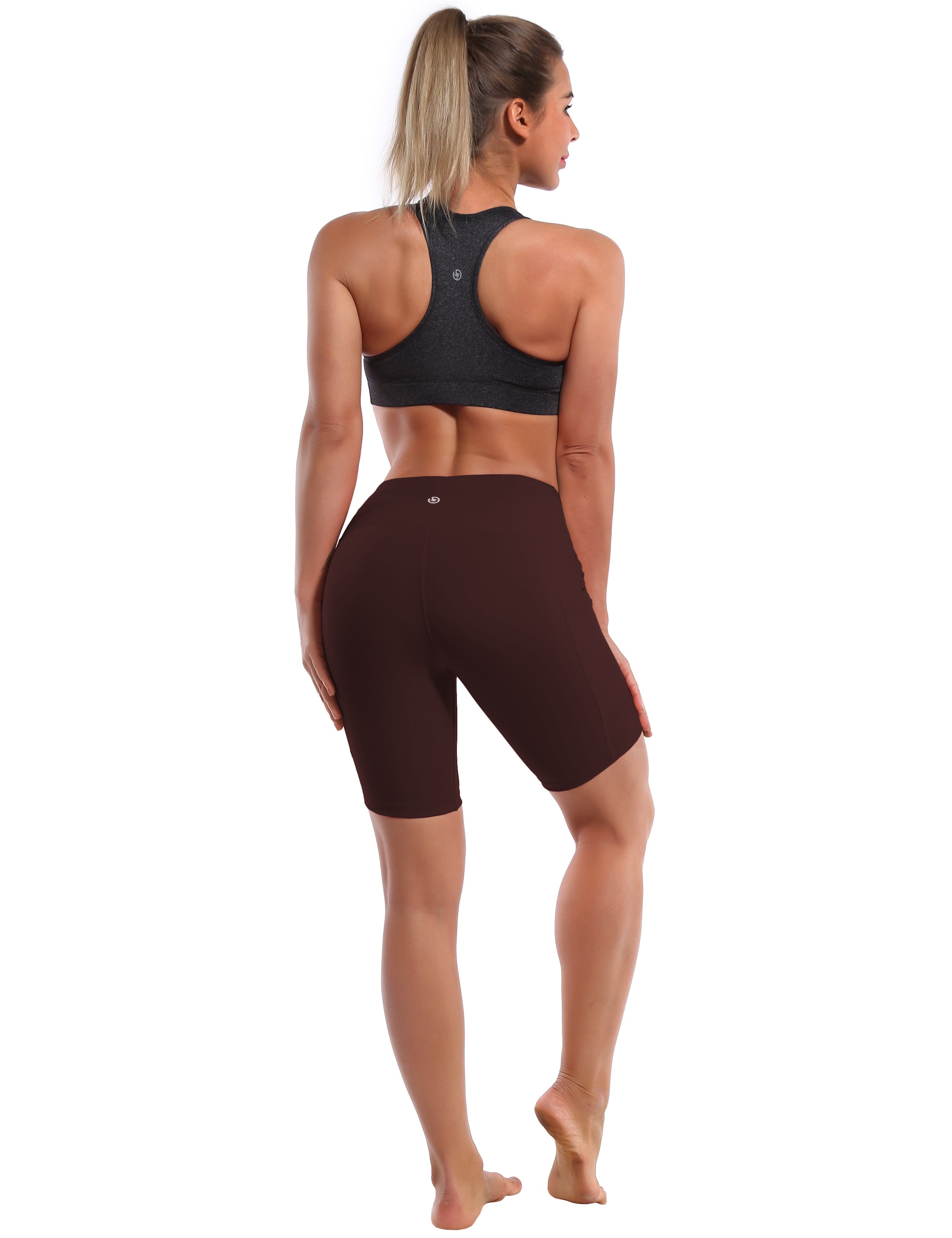 8" Side Pockets Pilates Shorts mahoganymaroon Sleek, soft, smooth and totally comfortable: our newest style is here. Softest-ever fabric High elasticity High density 4-way stretch Fabric doesn't attract lint easily No see-through Moisture-wicking Machine wash 75% Nylon, 25% Spandex
