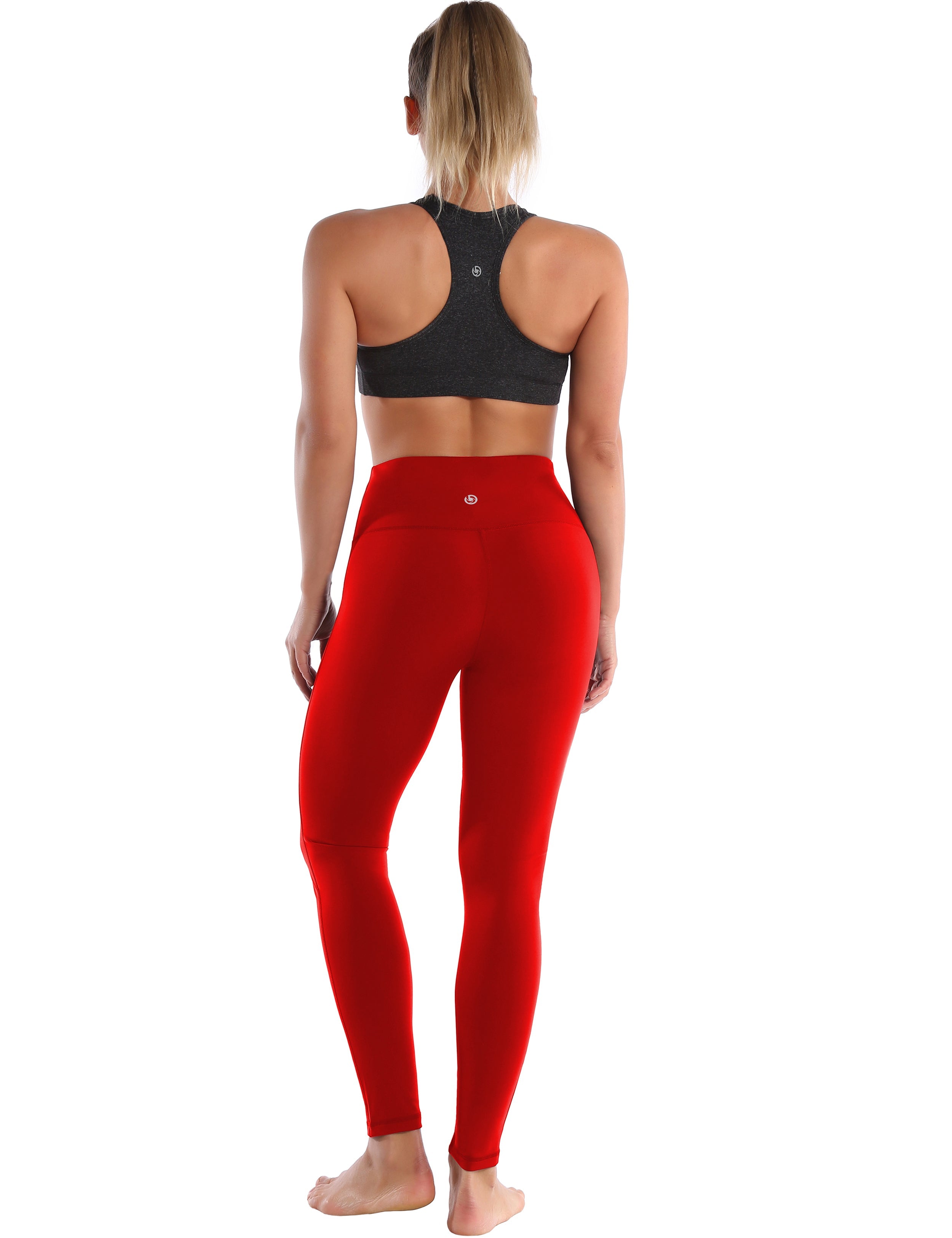 High Waist Side Line Gym Pants scarlet Side Line is Make Your Legs Look Longer and Thinner 75%Nylon/25%Spandex Fabric doesn't attract lint easily 4-way stretch No see-through Moisture-wicking Tummy control Inner pocket Two lengths