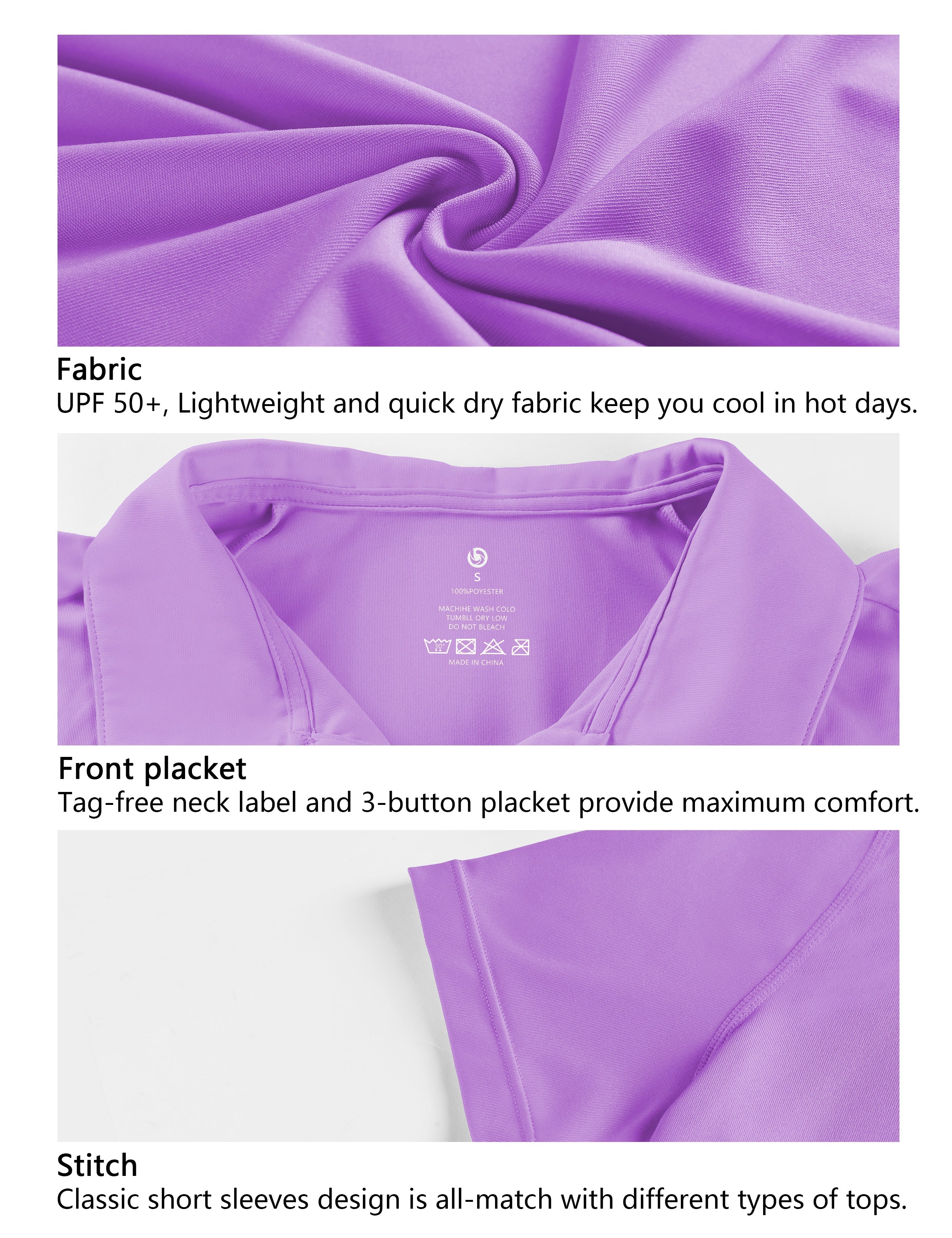 Short Sleeve Slim Fit Polo Shirt purple_Pilates