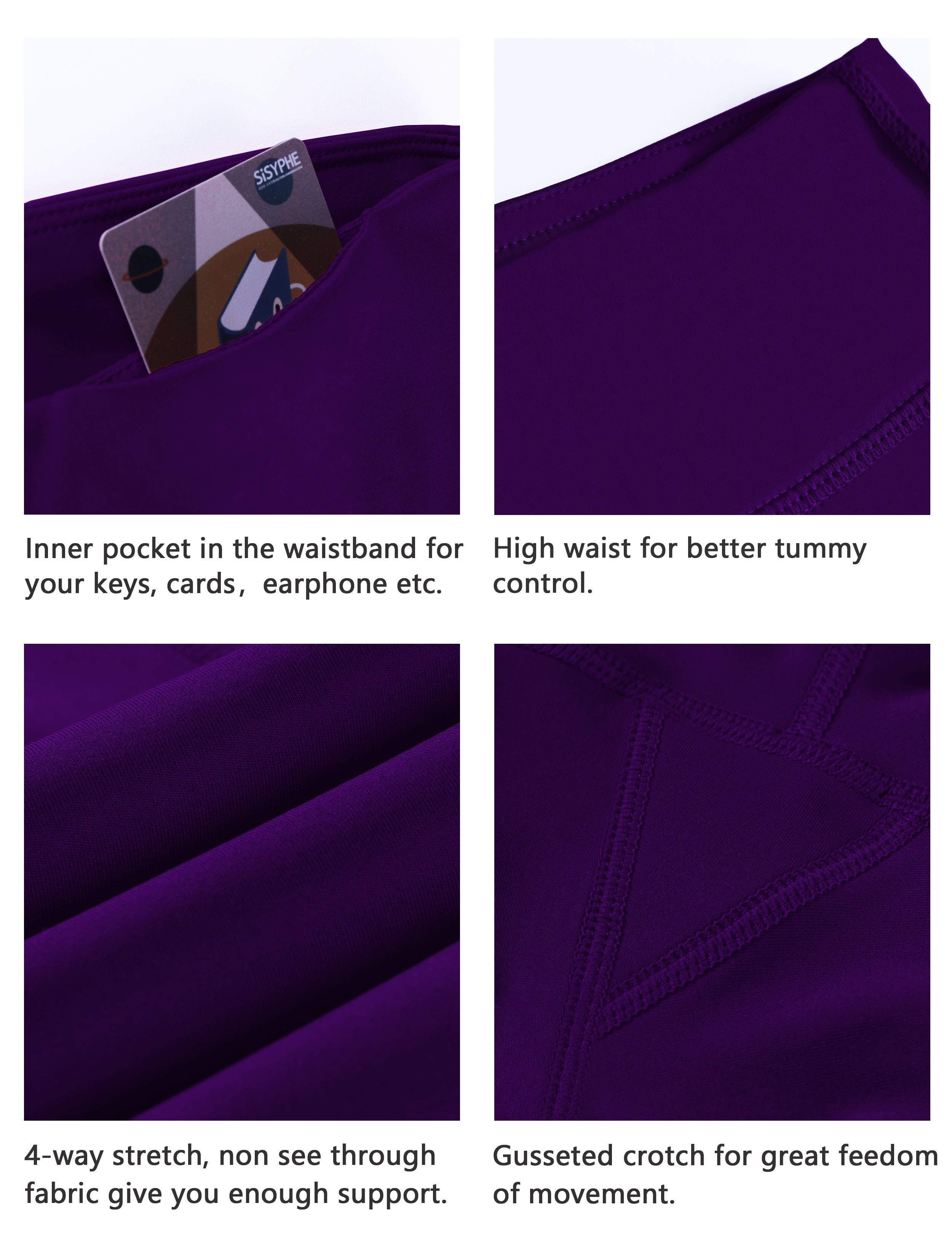 8" High Waist Gym Shorts eggplantpurple_Gym