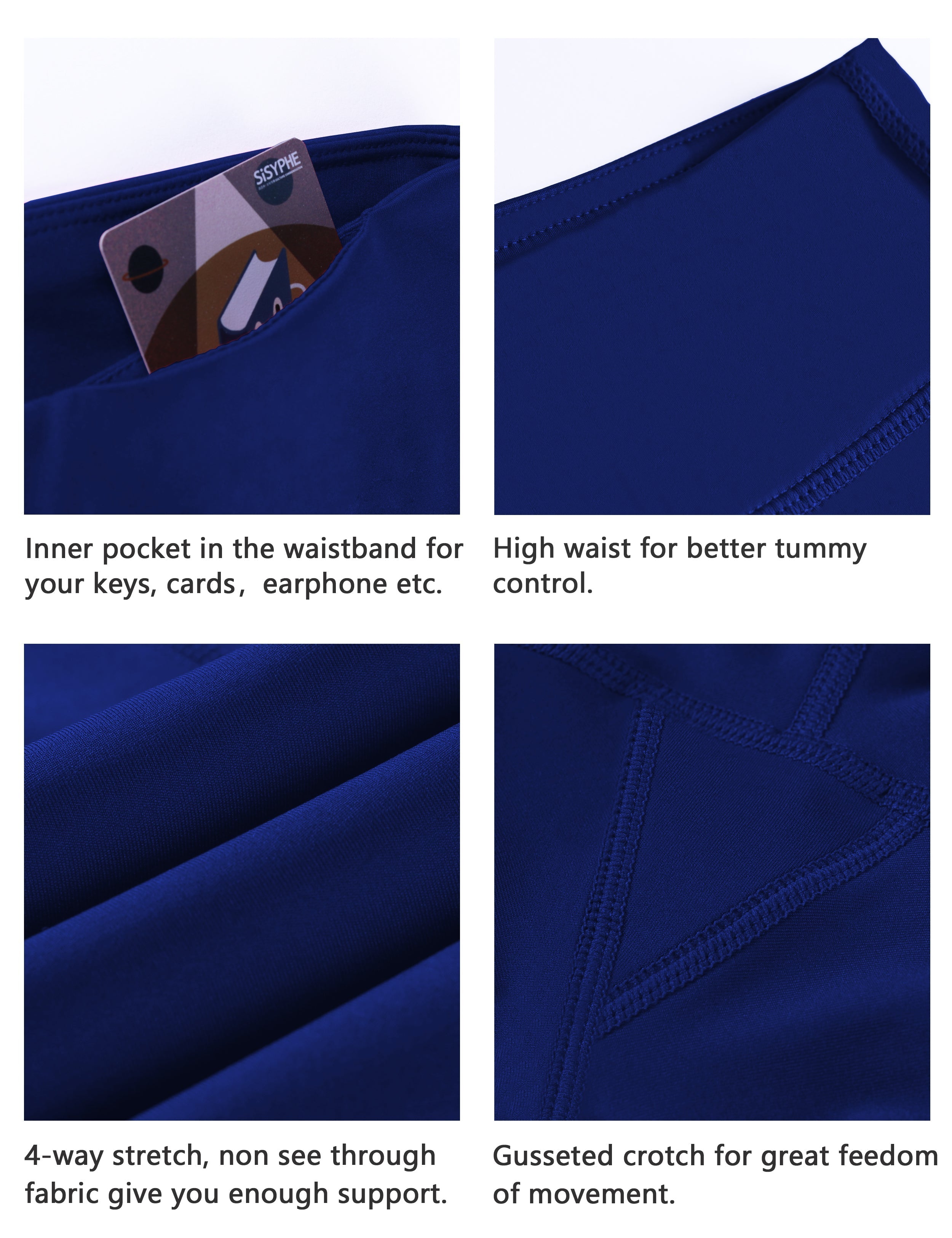 8" High Waist Gym Shorts navy_Gym